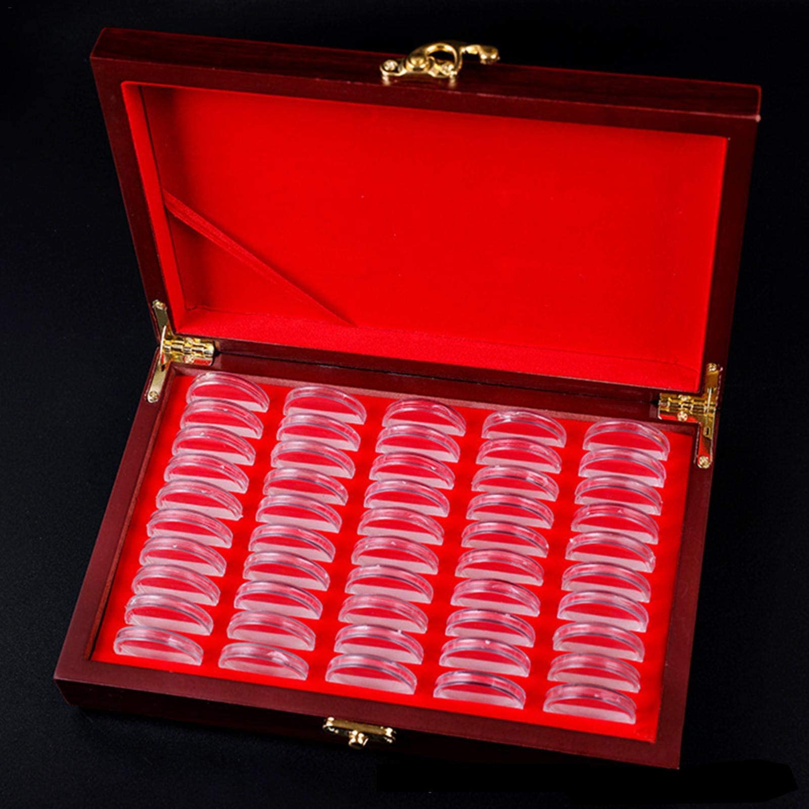 Premium Wooden Coin Storage Box - Protective Wallet Bag for Collectible & Commemorative Coins | Ideal for Coin Collectors, Gift Giving & Display Cases