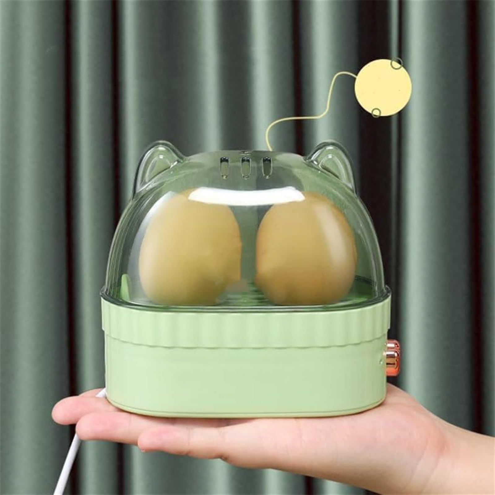 Smart Mini Egg Cooker - Electric Rapid Egg Boiler for Hard, Soft & Onsen Tamago Eggs with Auto Shut Off | Perfect for Dorms, Small Kitchens & Quick Breakfasts (2 Egg Capacity)