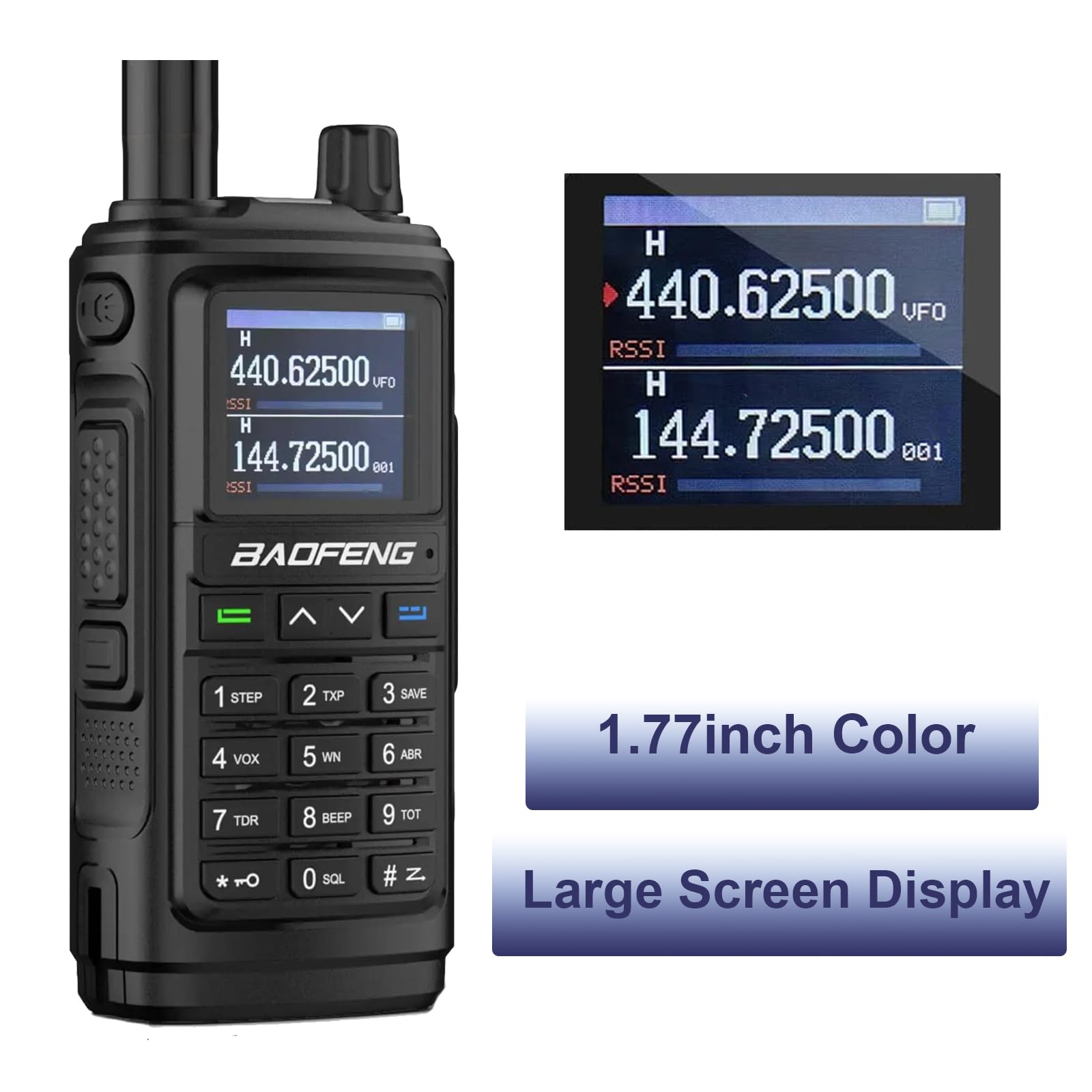 BAOFENG UV-17M 5W Long Range Ham Radio - Professional Two Way Walkie Talkie with USB-C Charging, 1800mAh Li-ion Battery, NOAA Weather Alert & VOX Function (Black) - Ideal for Outdoor Adventures, Hiking, Camping and Emergency Communication