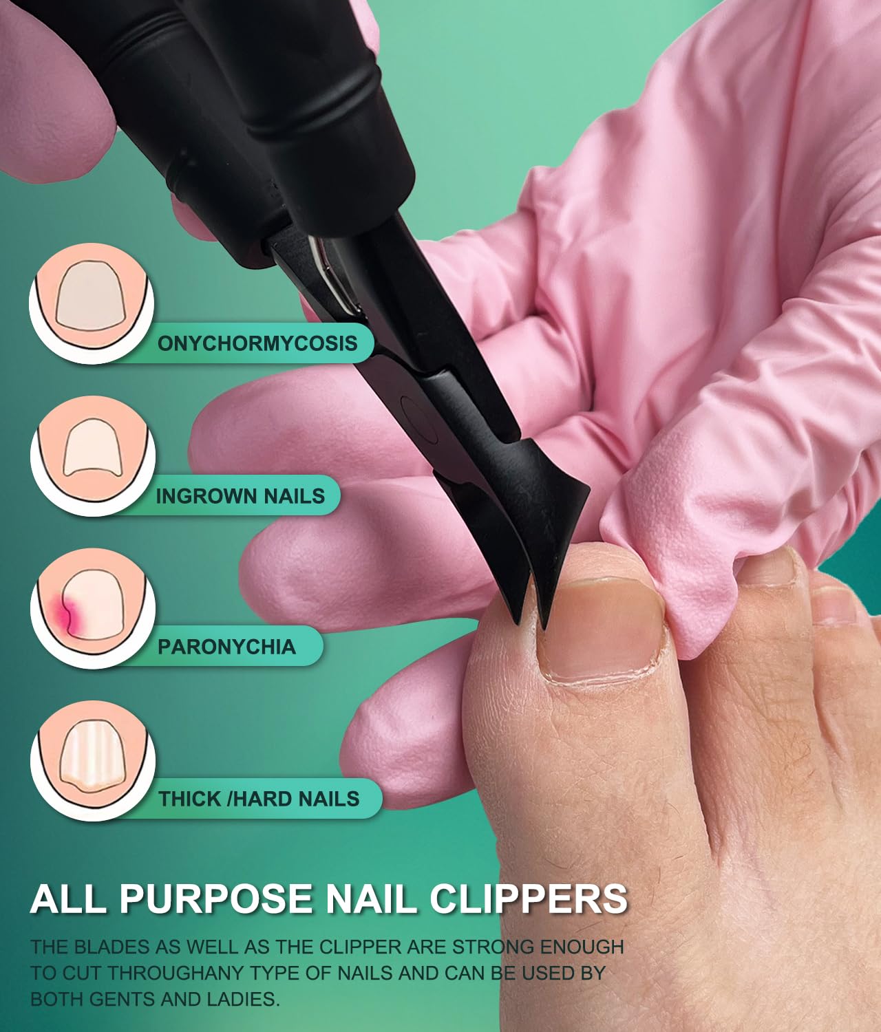 **Professional Wide Jaw Thick Toenail Clippers for Men & Seniors – Heavy Duty Sharp Nail Cutter Set with Bamboo Handle – Podiatrist-Recommended Ingrown Toe Nail Tool Kit – Perfect for Thick Nails & Home Pedicure Care**