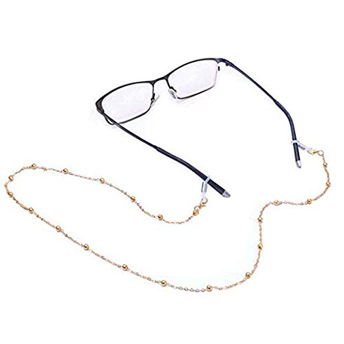 Vintage Eyeglass Chains - Non-Slip Metal Strap, 2 Pack Gold - for Reading & Sunglasses