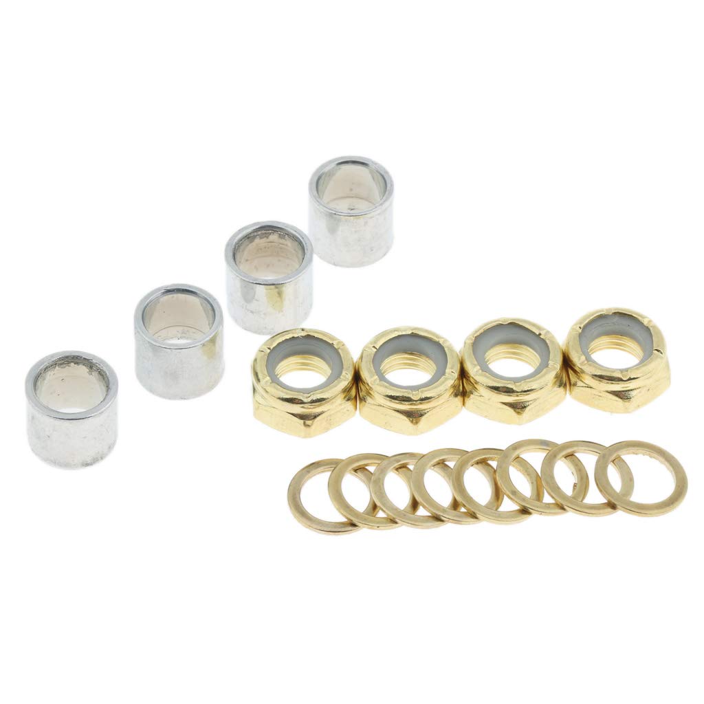 High-Performance Skateboard Washers - Premium Truck Axle Rings, Nuts & Bearing Kit for Smooth Riding | Perfect for Street Skating, Park Tricks & Longboard Cruising