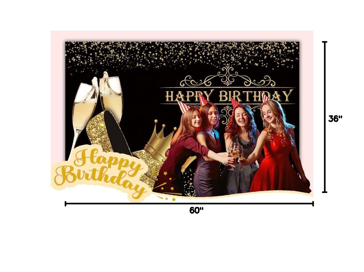 Queen Birthday Backdrop with Crown & Heels for Party Decor