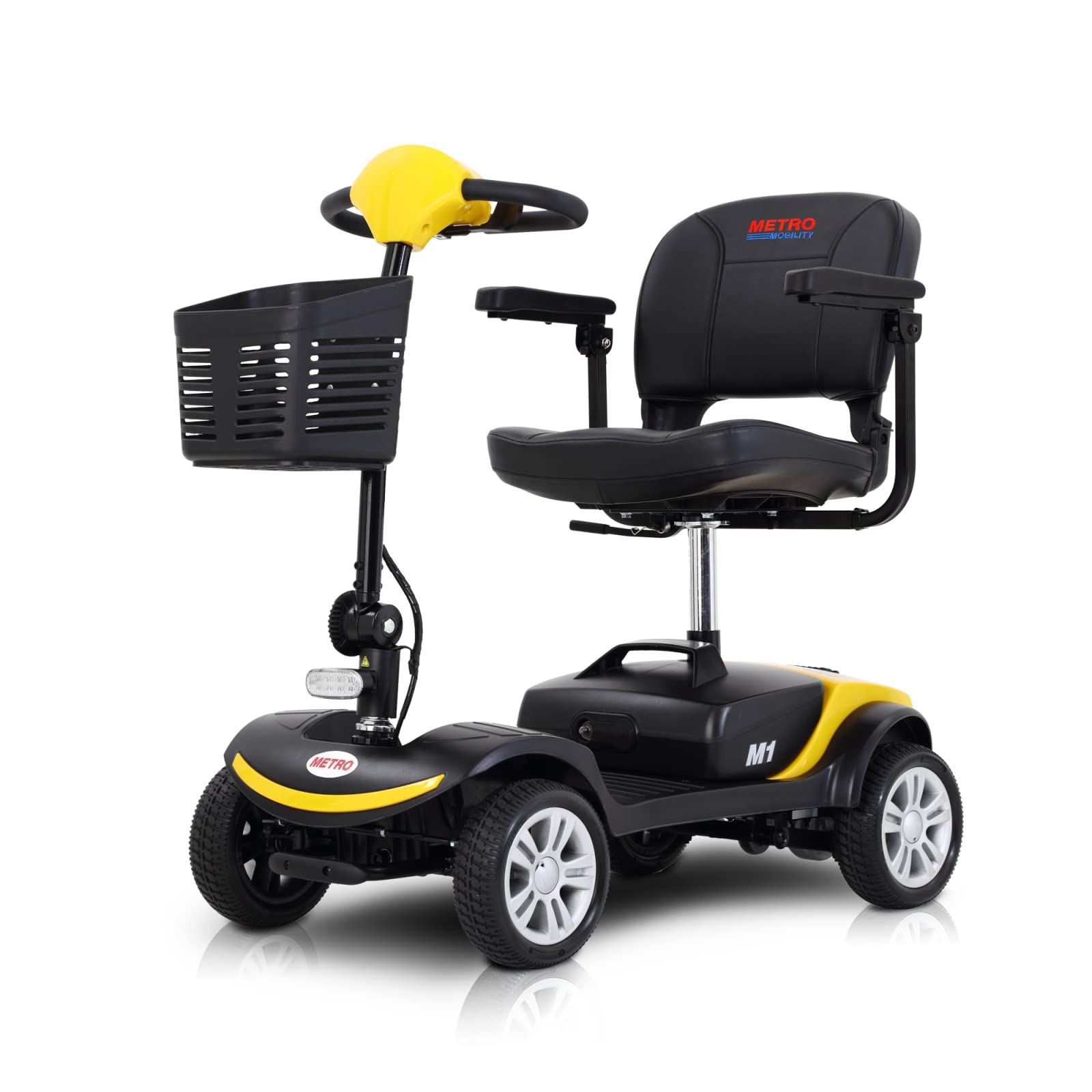 Foldable 4-Wheel Electric Mobility Scooter for Adults - 5 MPH Max Speed, 265 lbs Weight Capacity, LED Headlight & Anti-Tip Wheels, Intelligent Electromagnetic Brakes | Compact Travel Scooter for Seniors & Disabled, Perfect for Shopping, Airports & Outdoor Use