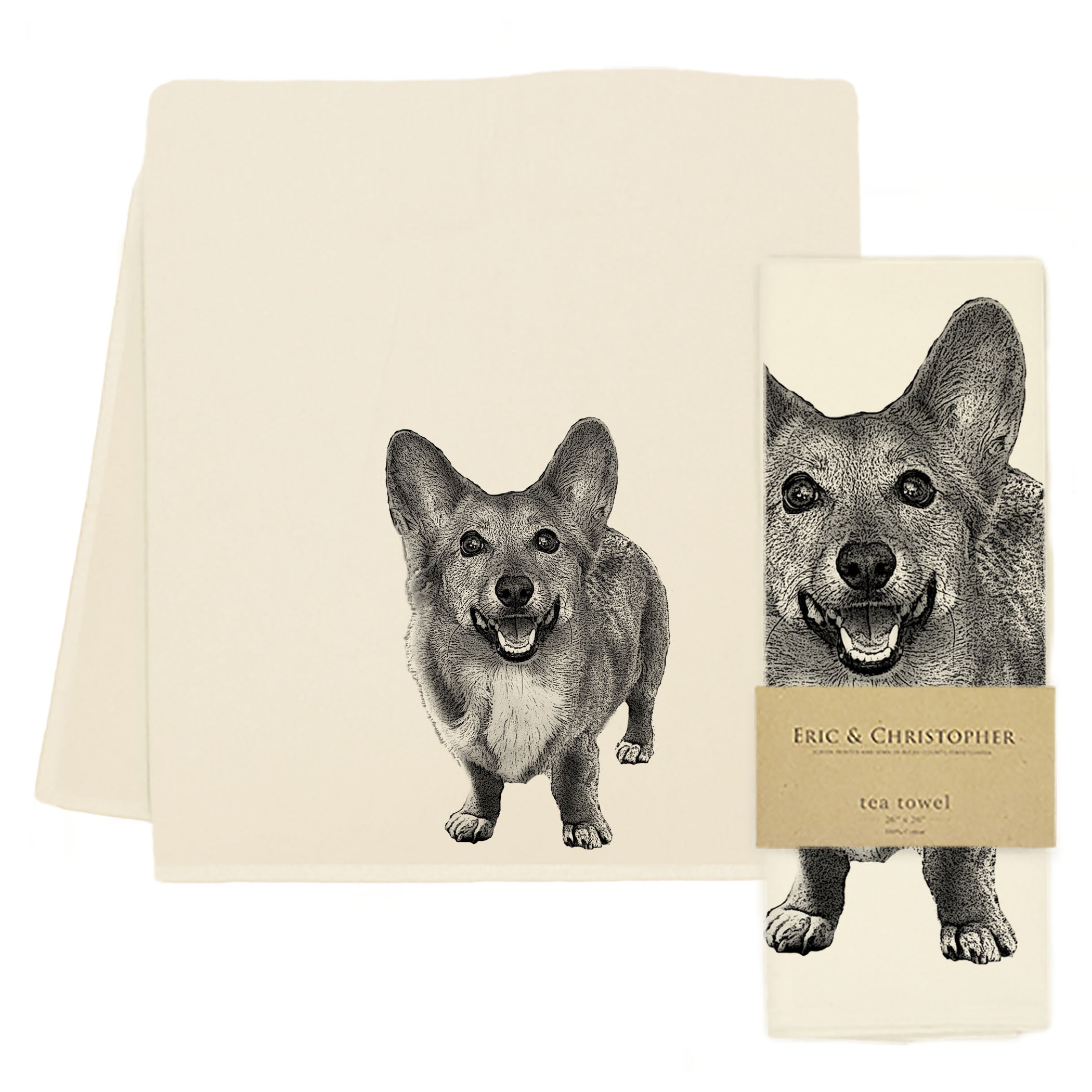 Corgi Tea Towel - Cute Dog Themed Kitchen Towel for Dish Drying, Cleaning & Decor | Perfect for Tea Lovers & Corgi Fans