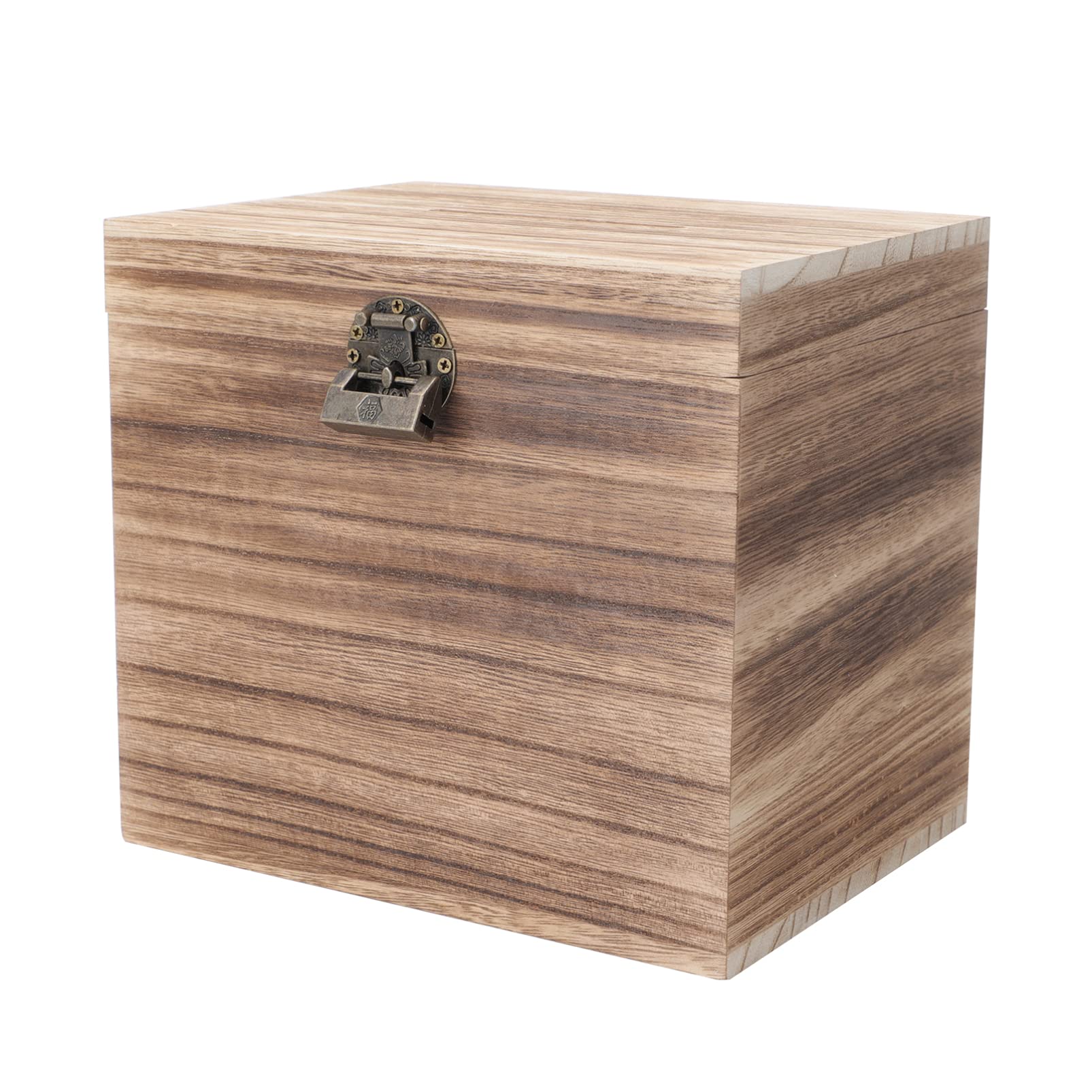 Vintage Wooden Treasure Chest with Lock - Money Box, Coin Bank & Jewelry Organizer for Home & Office Decor (20x15x8cm) - Perfect for Saving Coins, Storing Valuables & Gift Giving