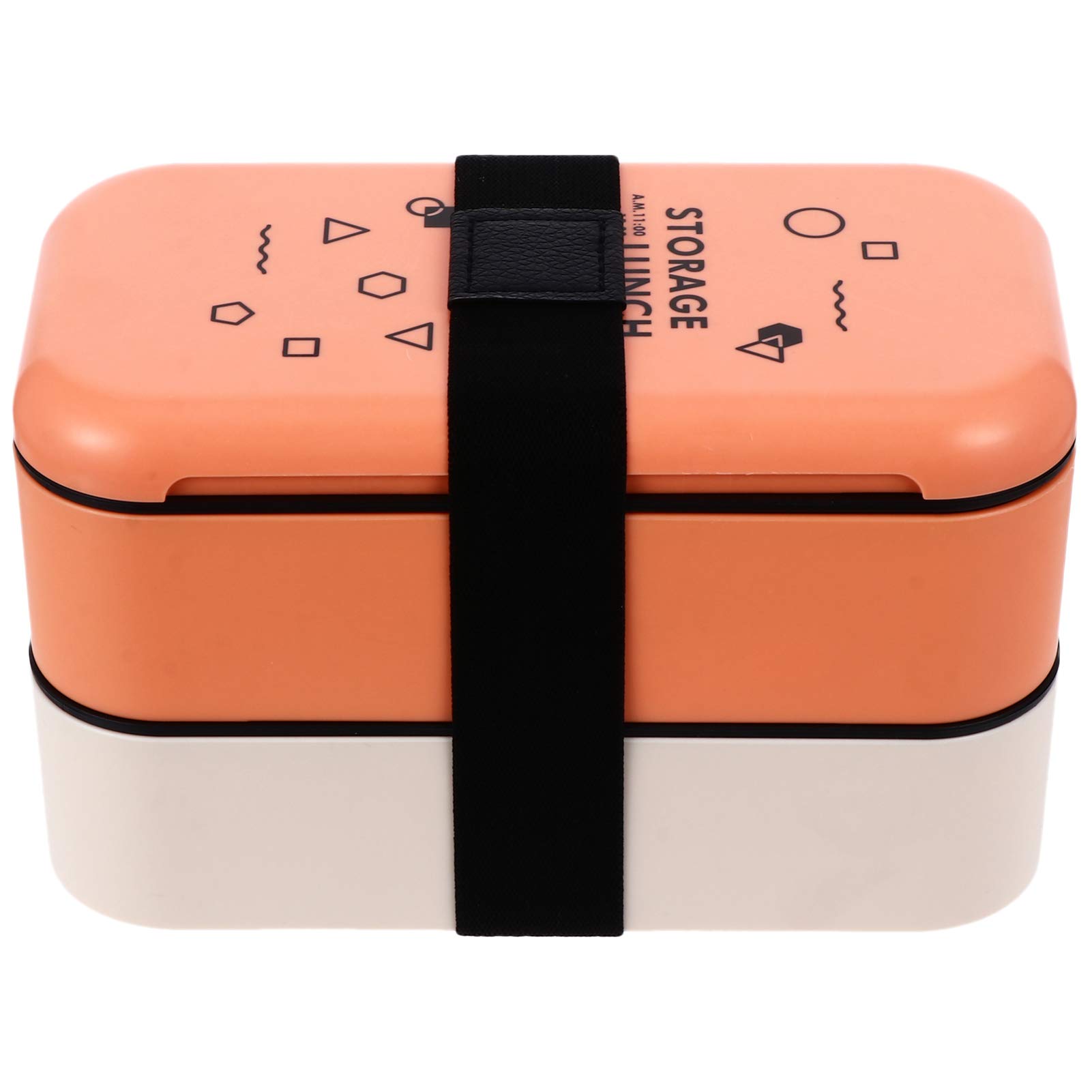 Cabilock Japanese Bento Box for Kids & Adults - 3 Compartment Plastic Lunch Box with Dividers & Utensils - Meal Prep Container for School, Office & Picnics (Orange)