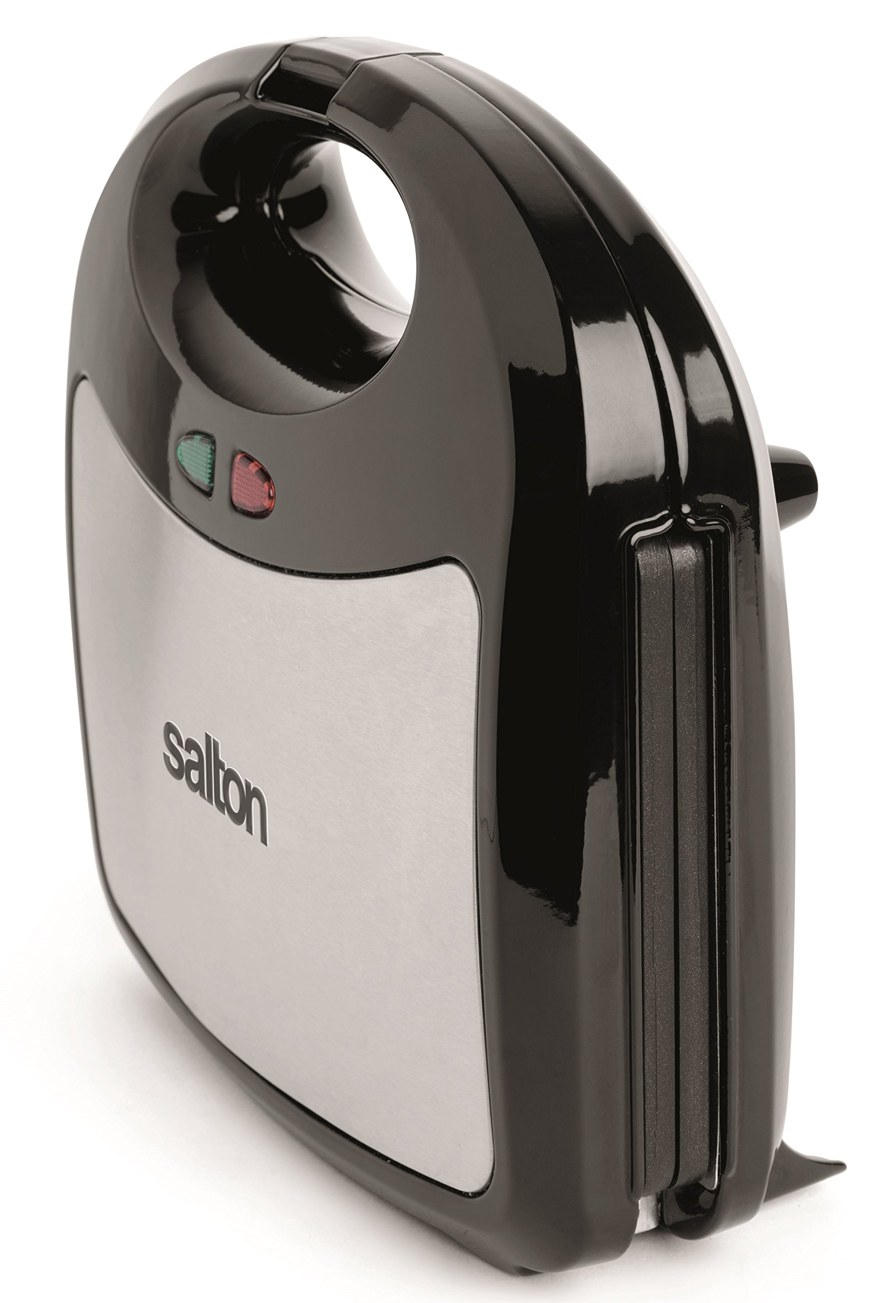Salton 3-in-1 Pocket Sandwich Maker - Compact Stainless Steel Grill & Panini Press (2.262 kg) - Perfect for Home, Office & Camping Breakfasts
