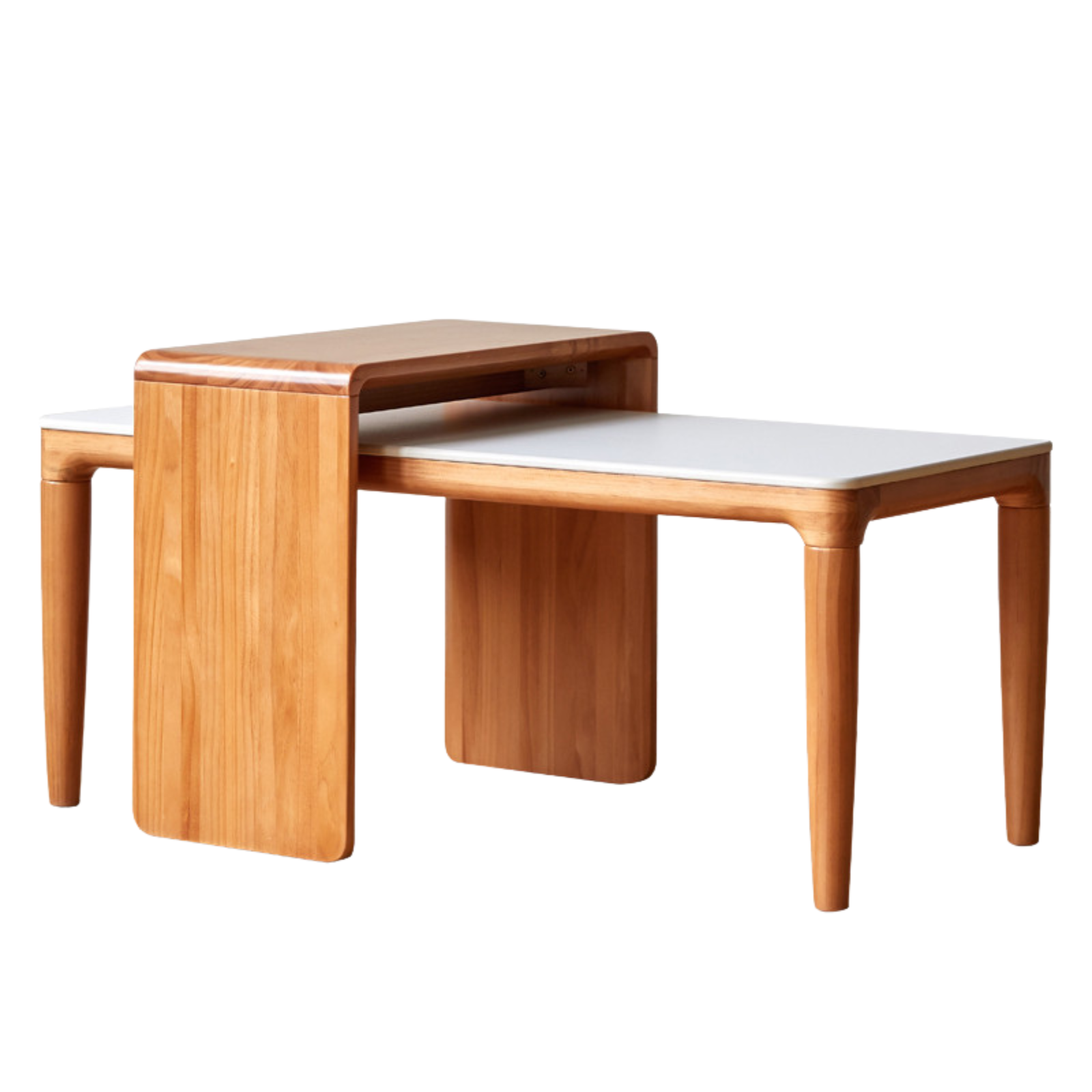 Modern Pine Solid Wood Coffee Table with Rock Plate Design - Stylish and Durable Living Room Furniture for Home Decor