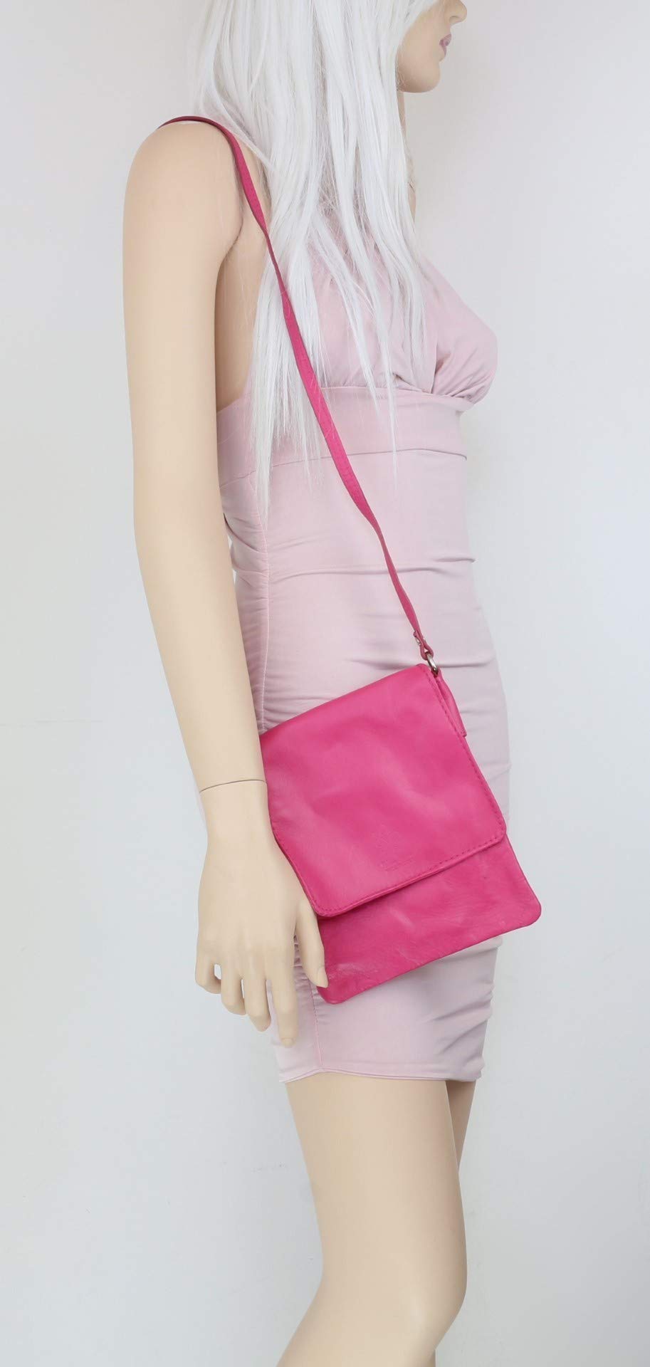 Stylish Women's Italian Leather Crossbody Bag - Small Shoulder Messenger Purse with Phone Holder | Soft Vera Pelle Leather | Perfect for Daily Use, Travel & Holiday Gifts