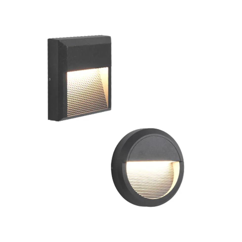 Motion Sensor Stairway Wall Lighting - Black LED Step Lights for Indoor/Outdoor Stairs, Hallways & Pathways - Weatherproof Night Safety Lighting