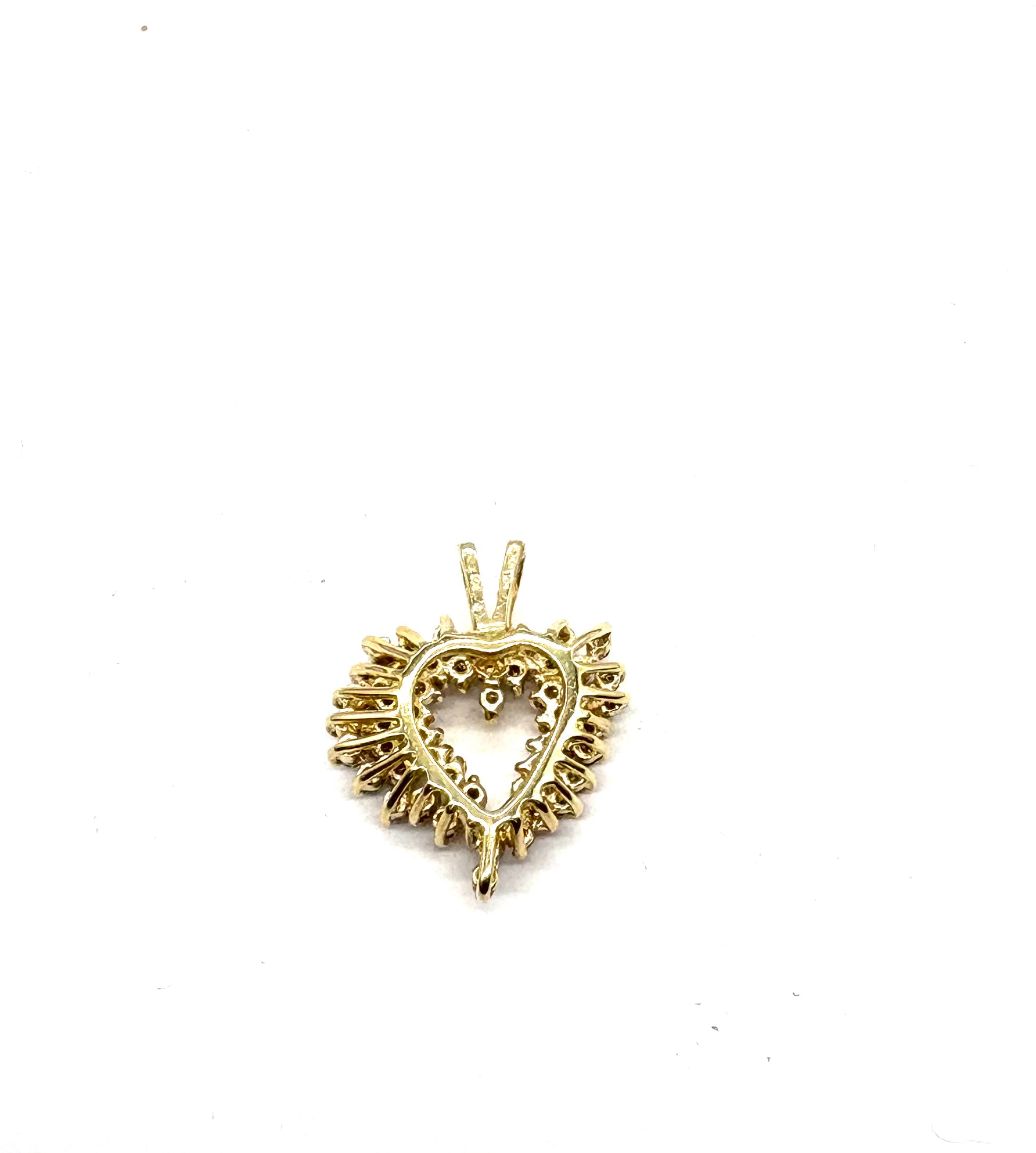 14K Gold Diamond Heart Pendant Necklace for Women - Elegant Cluster Heart Jewelry Gift for Valentine's Day, Anniversary & Special Occasions