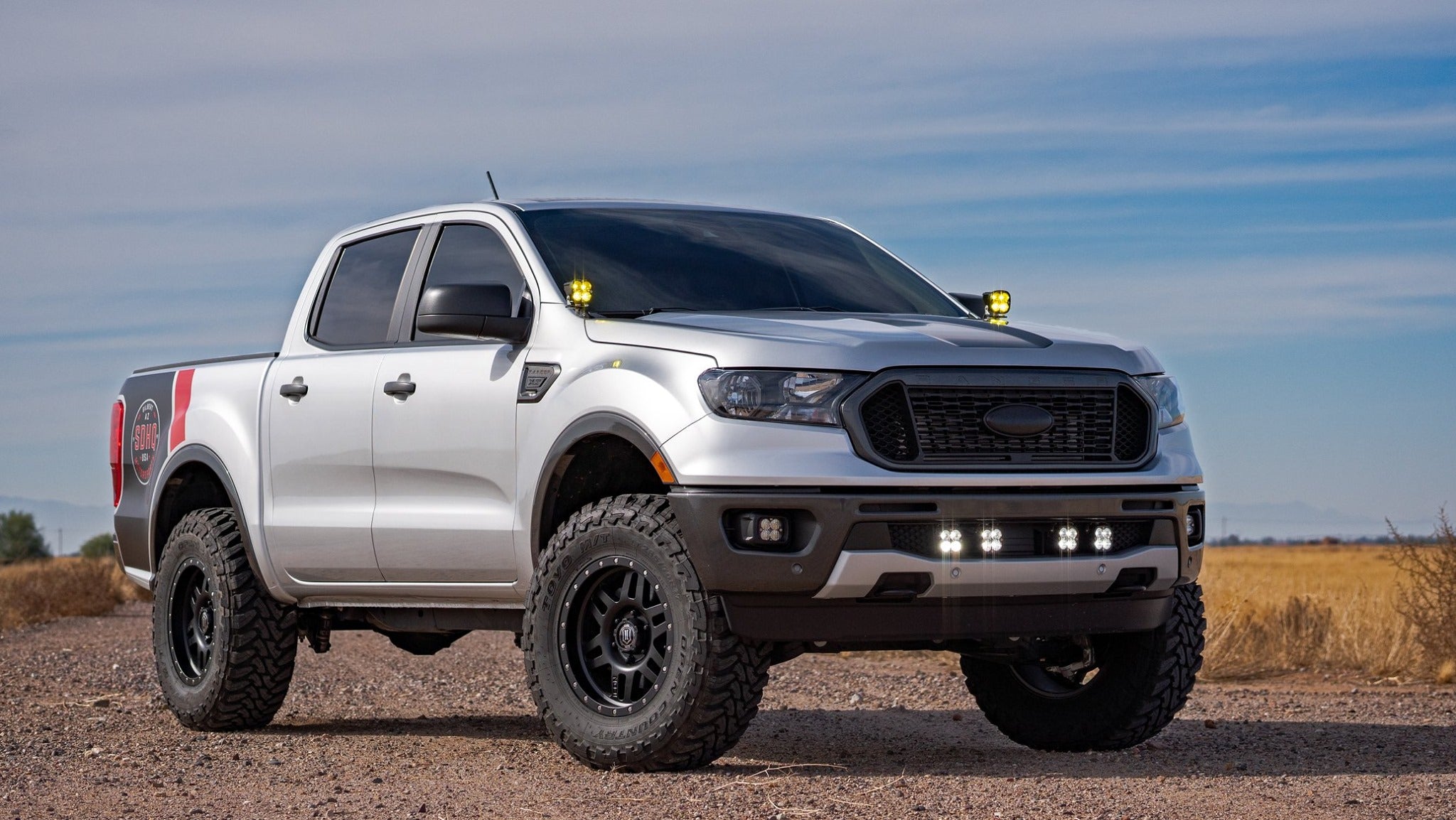 2023 Ford Ranger SDHQ Built A-Pillar Light Mounts | Heavy Duty Off-Road LED Light Brackets for 2019-2023 Ford Ranger | Perfect for Off-Roading, Overlanding & Night Driving