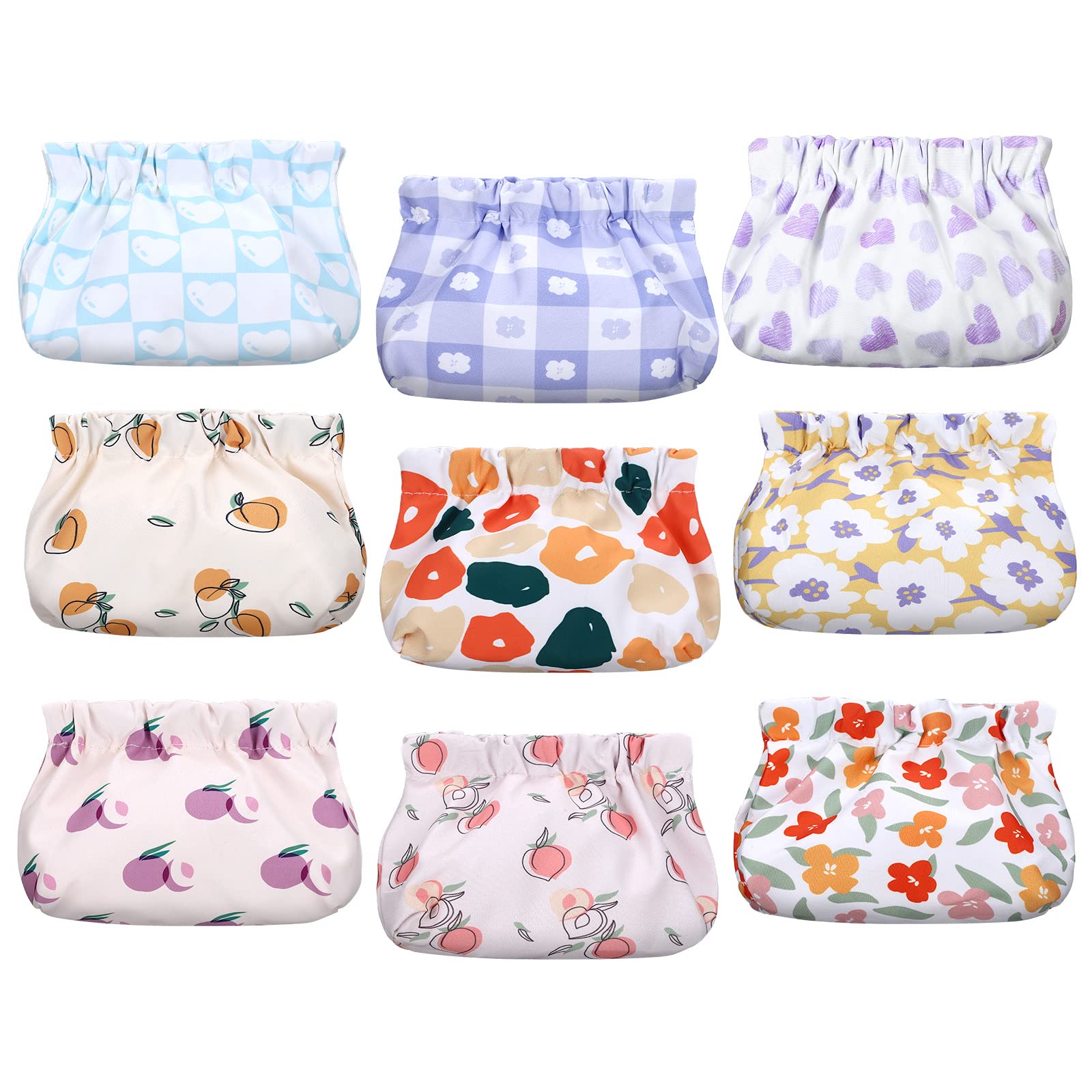 Buryeah 9-Piece Mini Makeup Bag Set - Waterproof Small Cosmetic Organizer for Women, Travel Toiletry Pouch, Lipstick & Accessories Holder (5.9 x 6.3 x 4.7 Inch) - Perfect for Purse, Gym, Travel & Daily Essentials Storage
