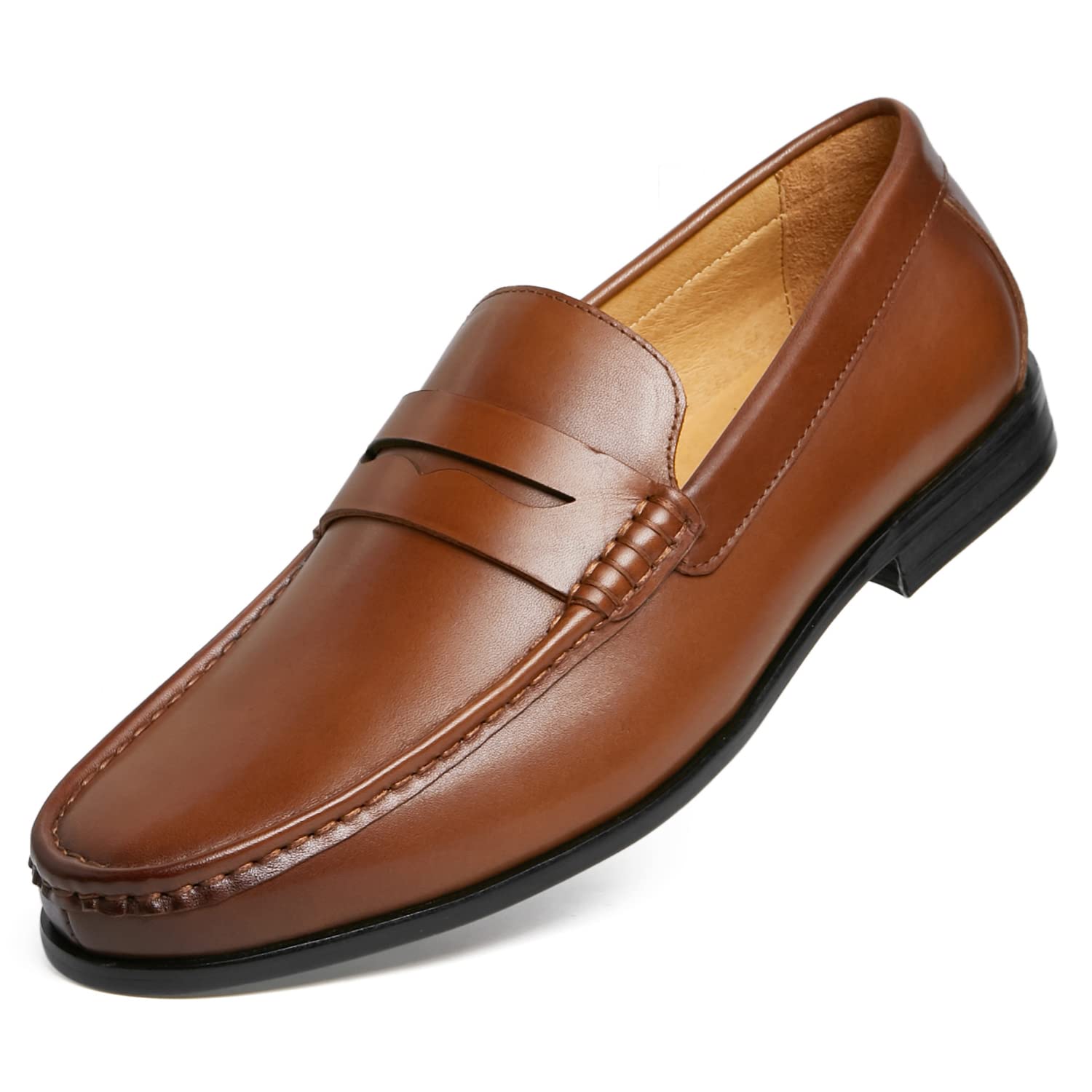 Journey West Men's Genuine Leather Penny Loafers - Comfortable Slip-On Dress Shoes for Business & Casual Wear | Perfect for Office, Weddings & Formal Events