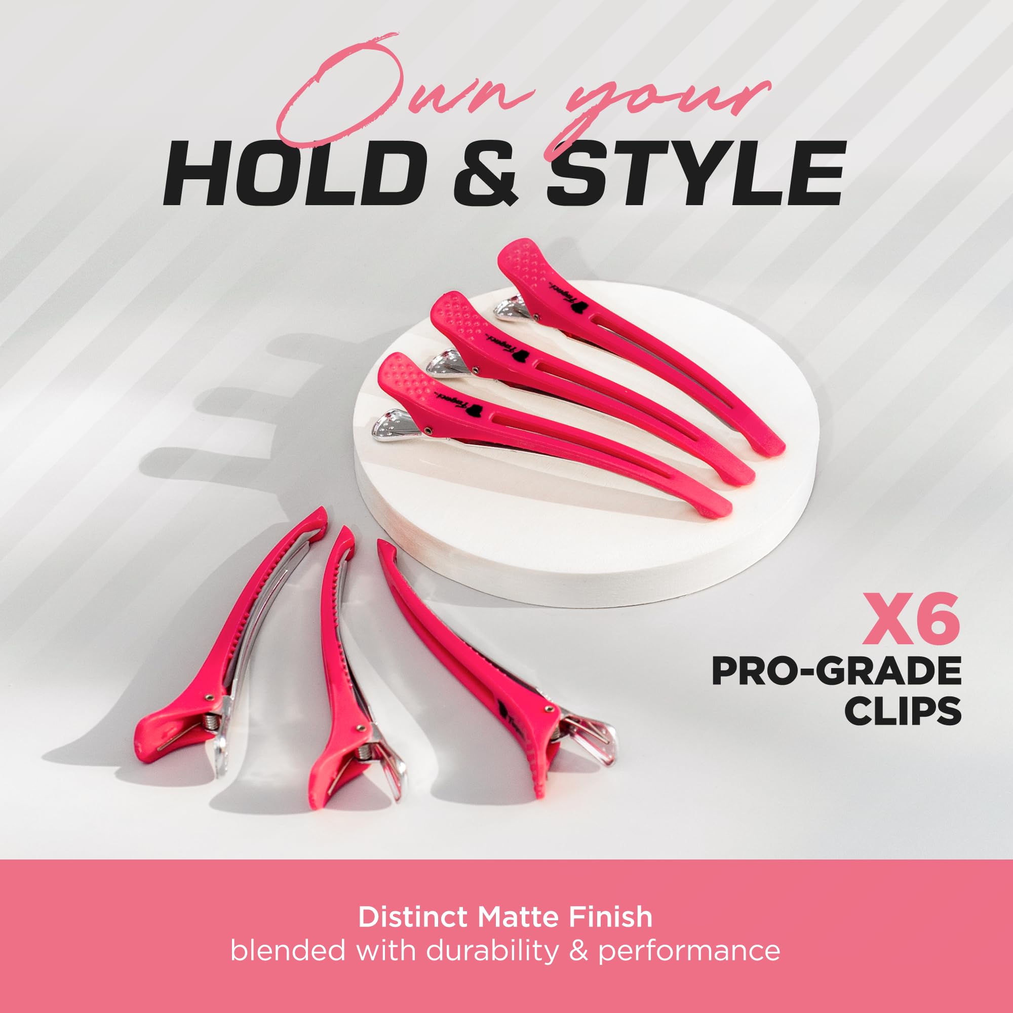 Firm Grip Hair Clips with Silicone Band - Duckbill Alligator Clips for Long Hair Styling, Sectioning & Salon Use - Perfect for Hairdressers, DIY Styling & Home Hair Care