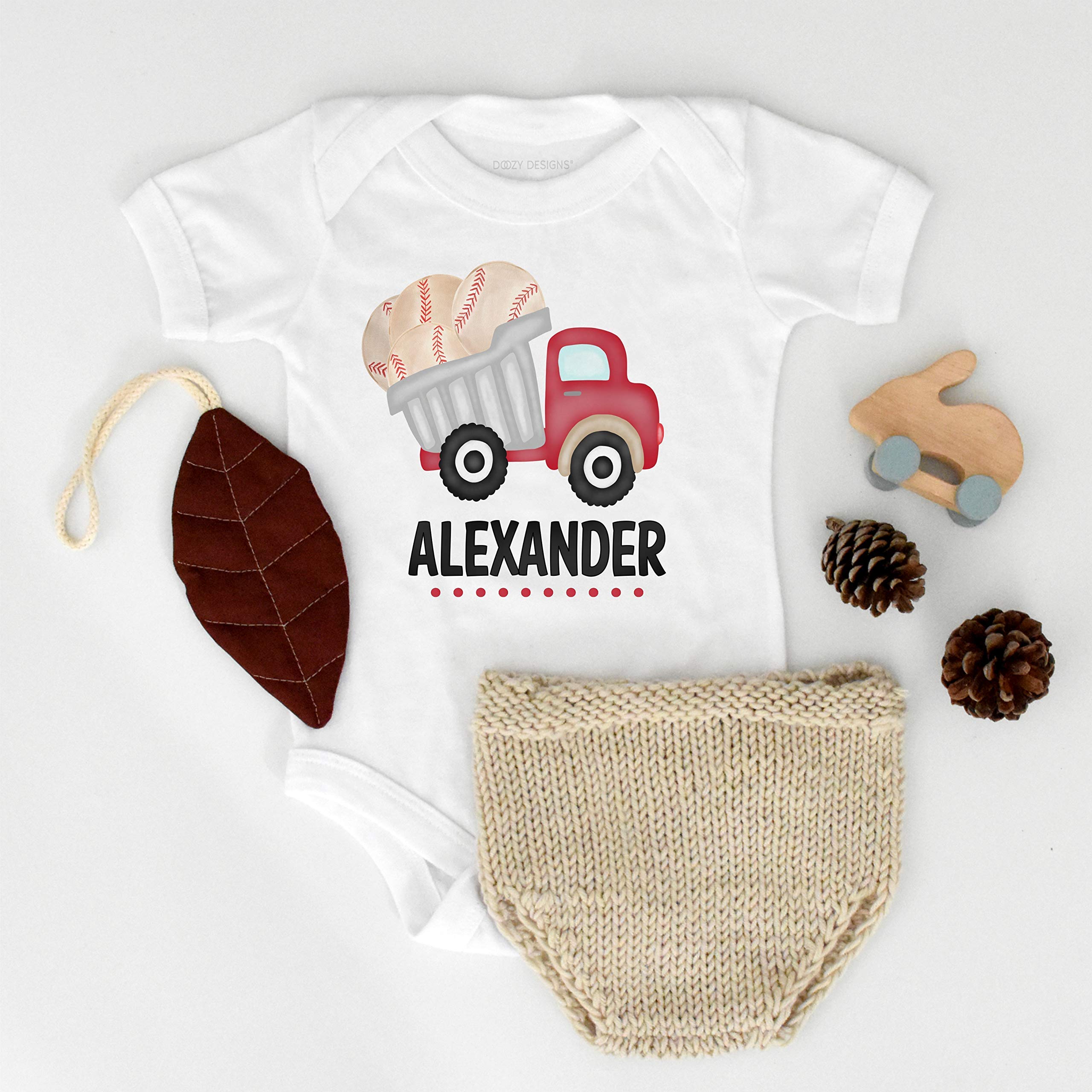 Custom Personalized Baseball Baby Boy Bodysuit & T-Shirt with Name - Adorable Sports-Themed Infant Outfit for Newborns, Baby Showers & First Birthday Gifts
