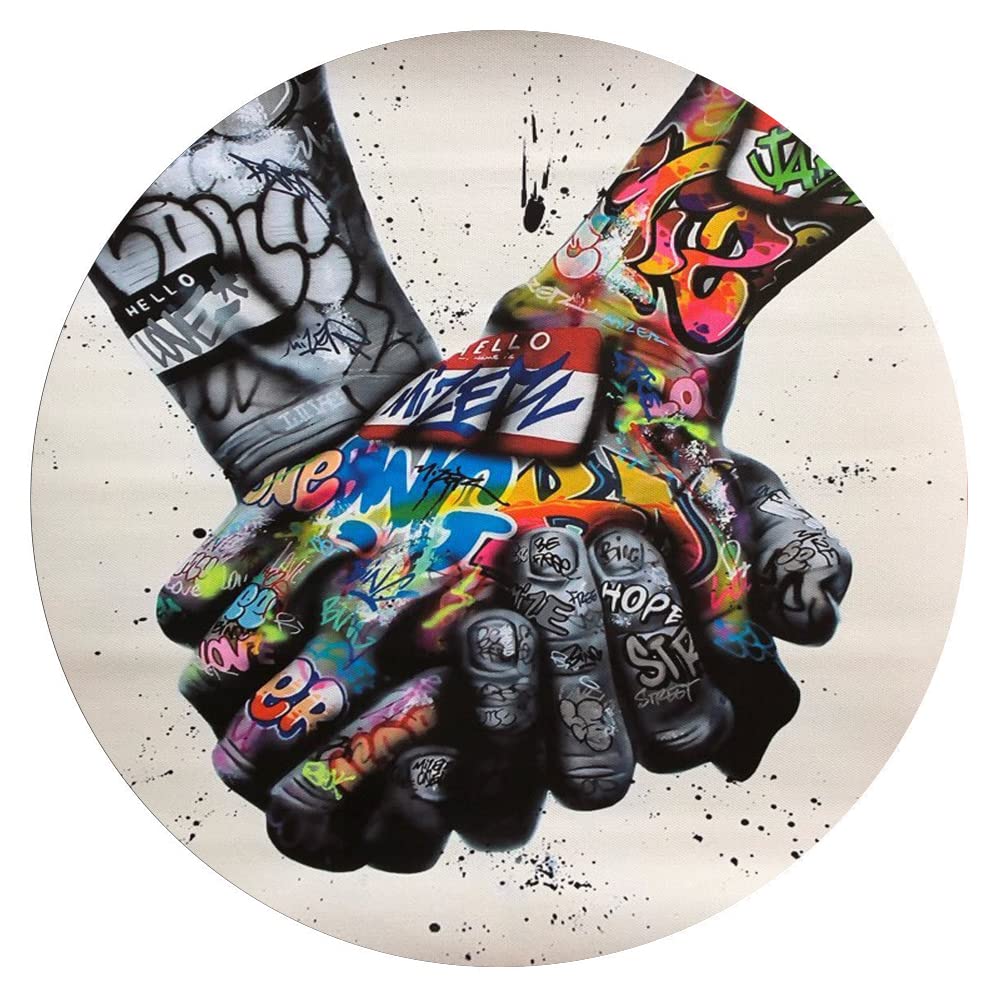 300-Piece Punk Graffiti Wall Art Puzzle - Round Wooden Jigsaw for Adults & Kids, Stress Relief & Educational Toy, Perfect for Home Decor, Parent-Child Bonding & Office Relaxation