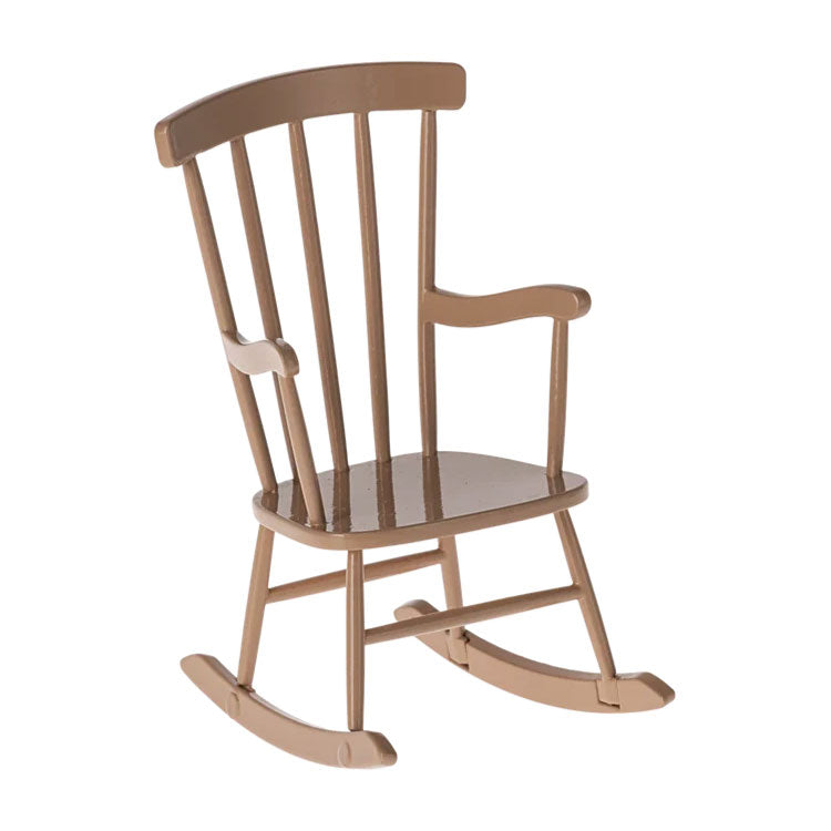 Maileg Dark Powder Mouse Rocking Chair - Adorable Nursery Decor for Kids' Bedroom & Playroom