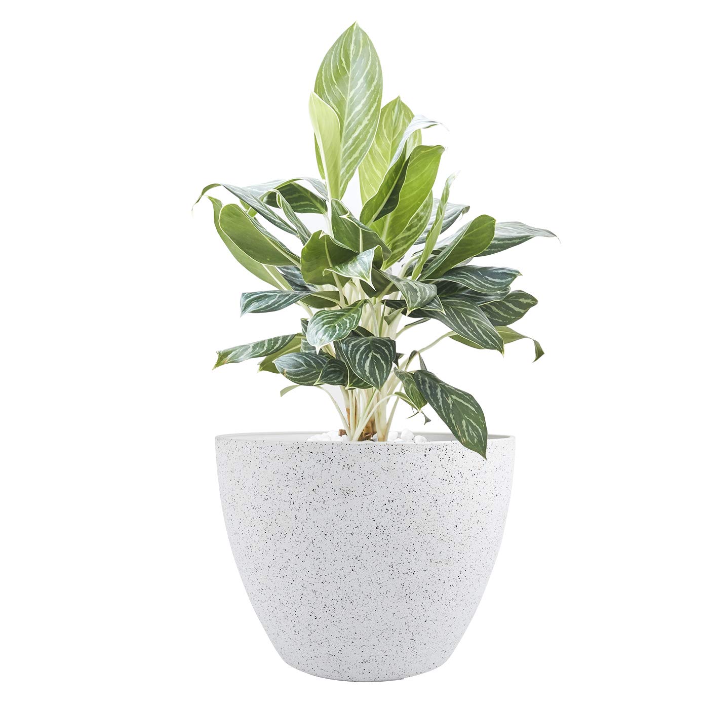 LA JOLIE MUSE 14.2 Inch Large Planter Pot for Indoor & Outdoor Plants - Flower Pot with Drain Holes for Trees, Succulents, Herbs - Perfect for Patio, Garden, Living Room Decor