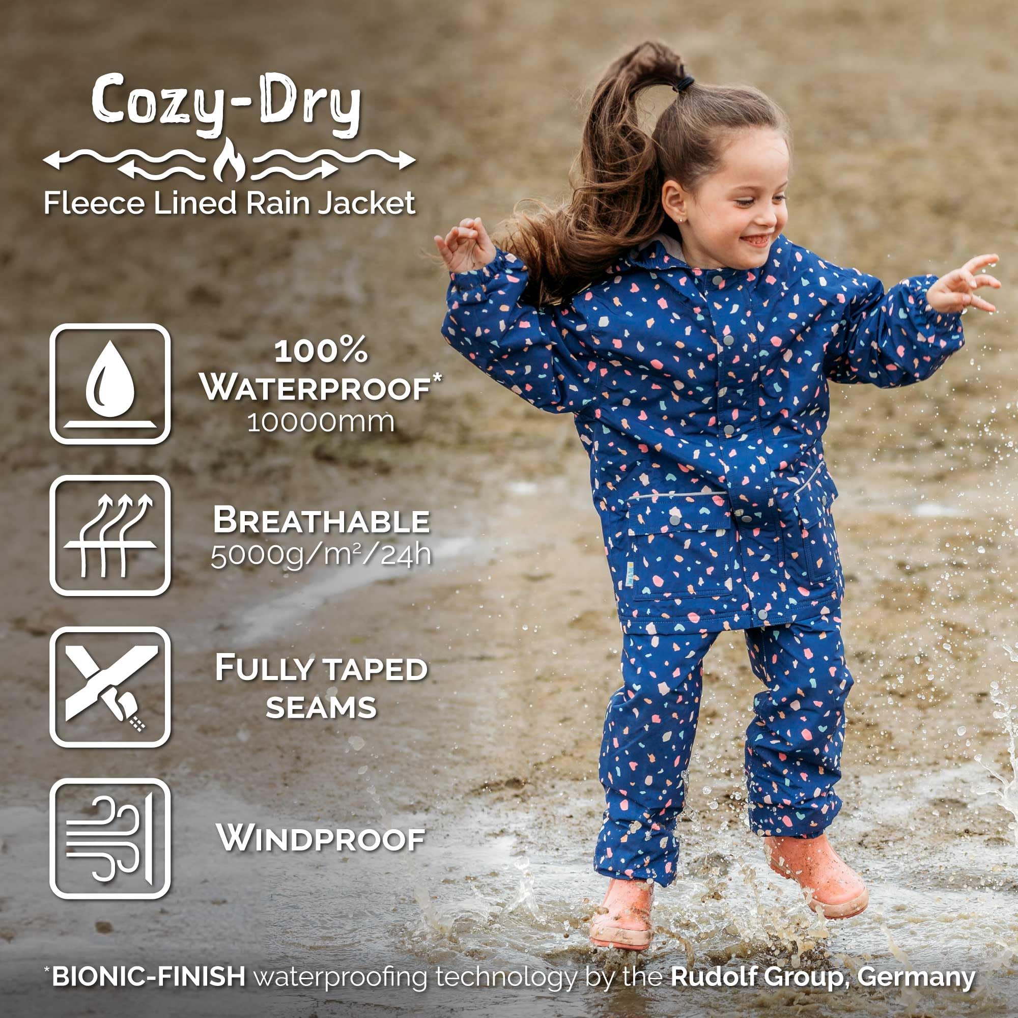 JAN & JUL Kids Waterproof Fleece Lined Rain Jacket - Windproof Winter Raincoat for Boys & Girls - Perfect for Outdoor Play, School & Rainy Day Adventures