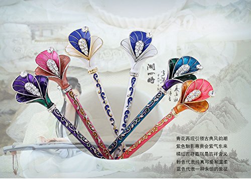 Rhinestone Crystal Hair Sticks - Elegant Wedding Hair Accessories for Women (Blue & Gold) | Bridal Hairstyles, Prom, Special Occasions | Perfect for Updos, Bun Hairstyles & Formal Events