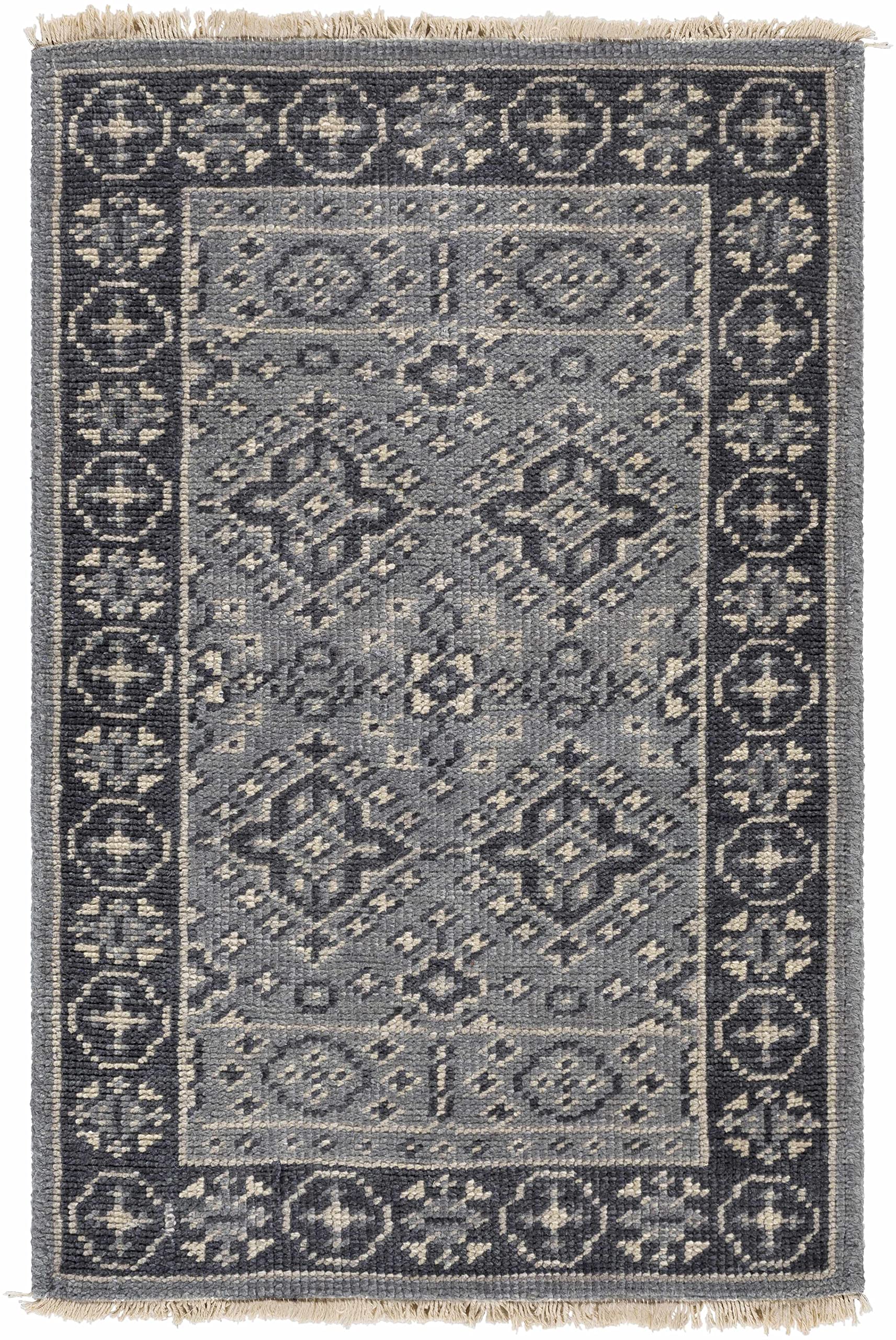 Hauteloom Sherwood Wool Area Rug - Traditional Teal & Ice Blue - 9'x13' - Soft & Durable for Living Room, Bedroom, Office - Perfect for Home Decor & Cozy Spaces