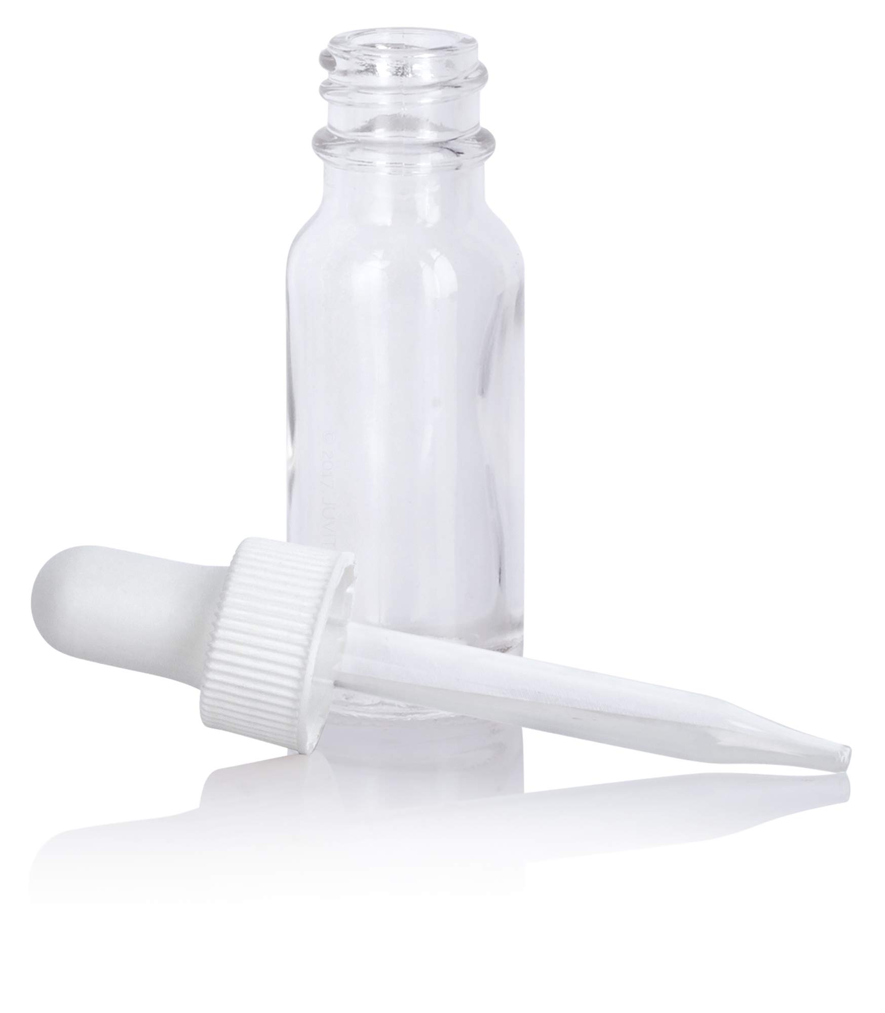 JUVITUS 15ml Clear Glass Boston Round Bottles with White Dropper Caps - 24 Pack Essential Oil Bottles with Bonus Funnel - Perfect for DIY Essential Oils, Aromatherapy, and Liquid Storage
