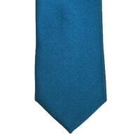 LA Smith Teal Skinny Weft Satin Tie for Men - Slim Skinny Necktie for Business, Wedding & Formal Occasions