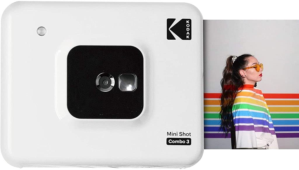 Kodak Mini Shot Combo 3 - C300W White Instant Camera with ZINK Photo Printing | Perfect for Travel, Parties & DIY Scrapbooking