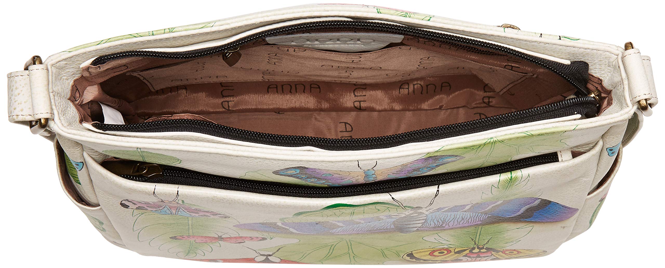 Anuschka Hand-Painted Genuine Leather Crossbody Purse for Women - Stylish Shoulder Bag with Side Pockets - Perfect for Travel, Shopping & Everyday Use