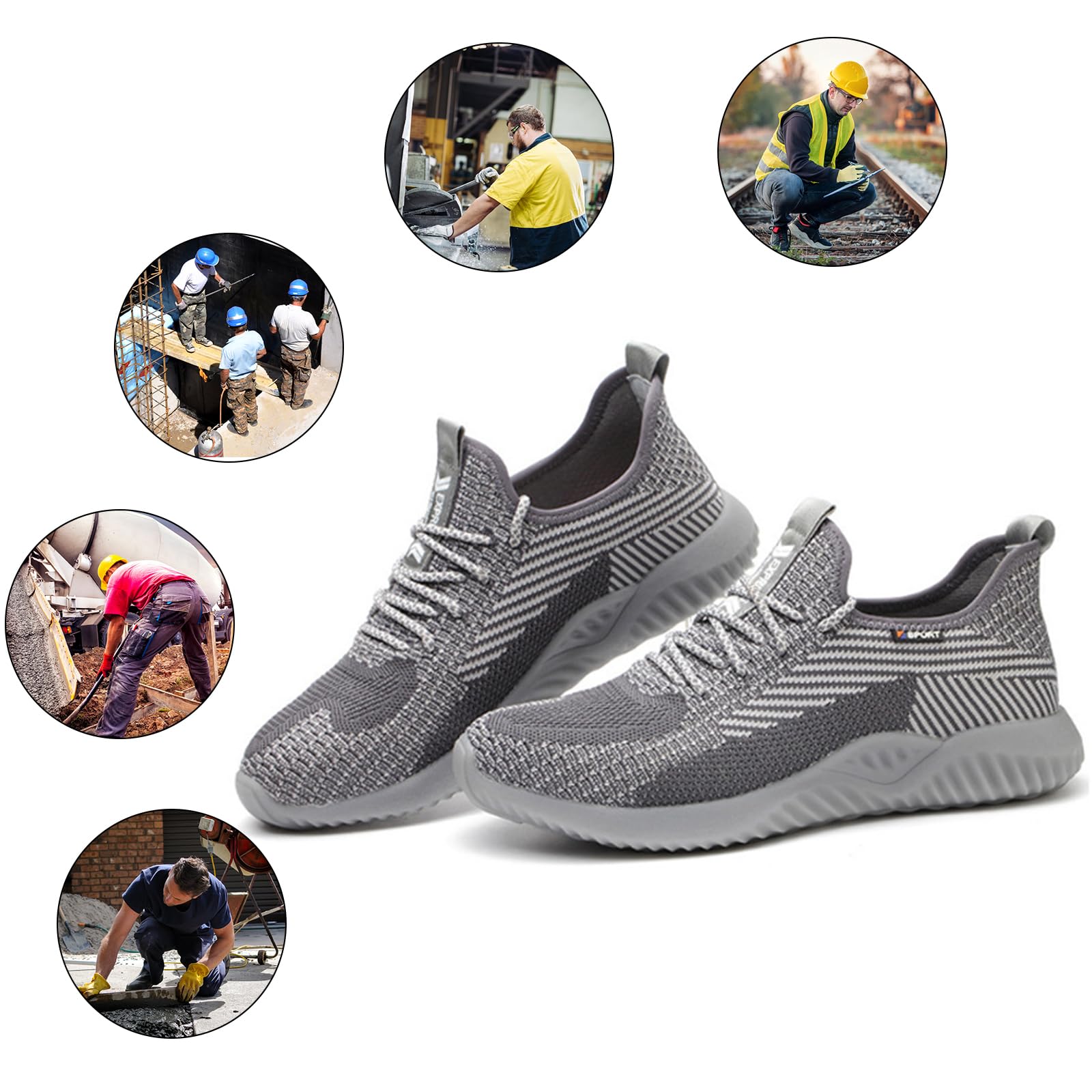Drecage Steel Toe Safety Shoes for Women & Men - Industrial Work Boots, Construction Sneakers with Puncture Proof & Lightweight Design - Perfect for Warehouse, Factory, and Outdoor Job Sites