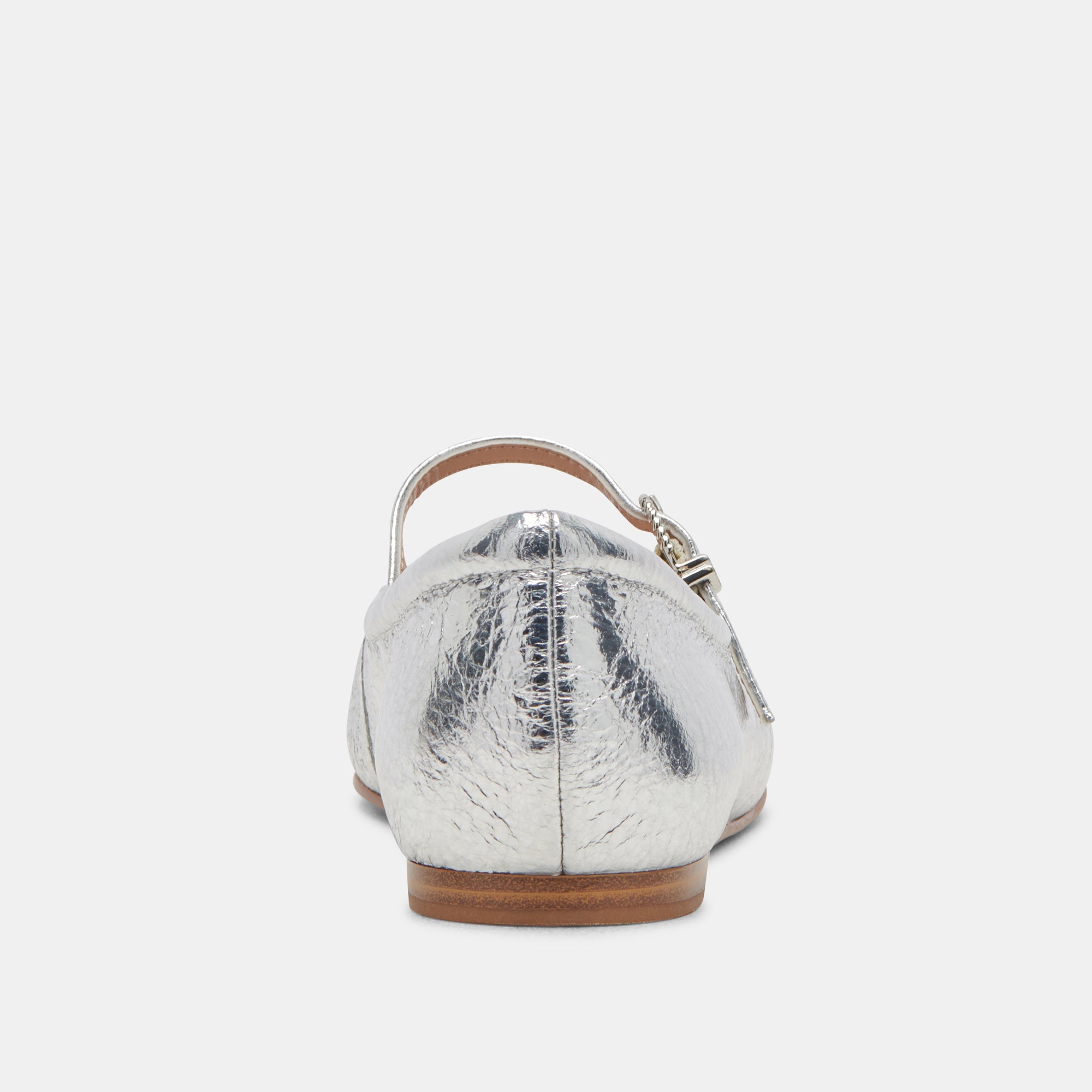 REYES Women's Ballet Flats - Silver Distressed Leather Slip-On Shoes for Comfort & Style | Perfect for Casual Wear, Office & Travel