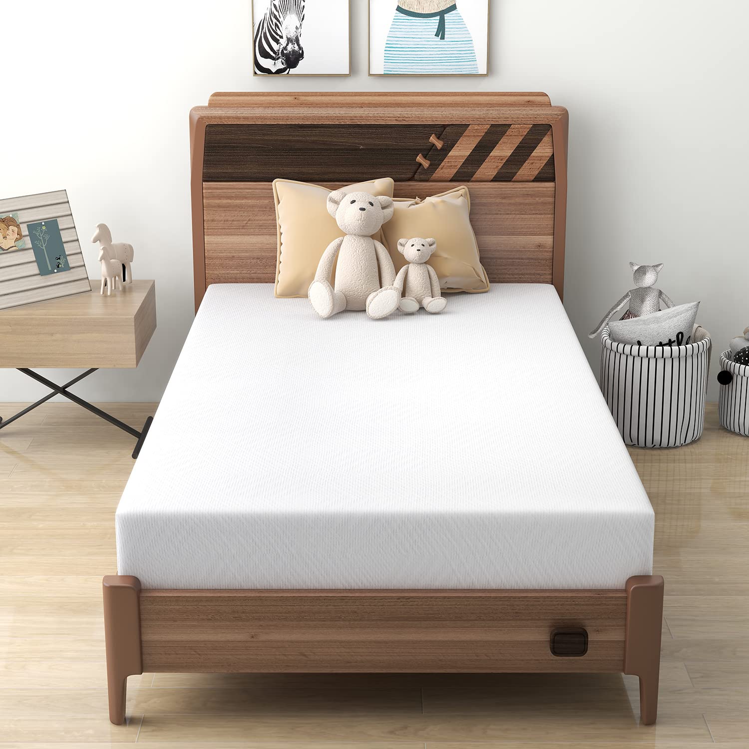 8 Inch Twin Size Cooling Gel Green Tea Memory Foam Mattress in a Box - Medium Firm Support for Back Pain Relief - Perfect for Kids Rooms, Guest Beds & Small Spaces