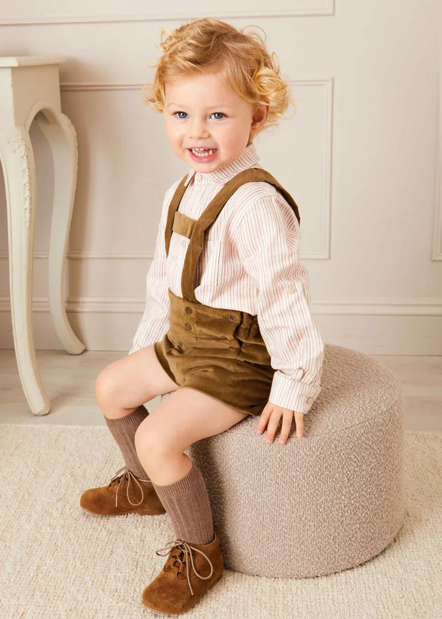 Green Velvet Suspenders Shorts for Baby Boys – Stylish & Comfortable Outfit for Parties, Photos & Special Occasions