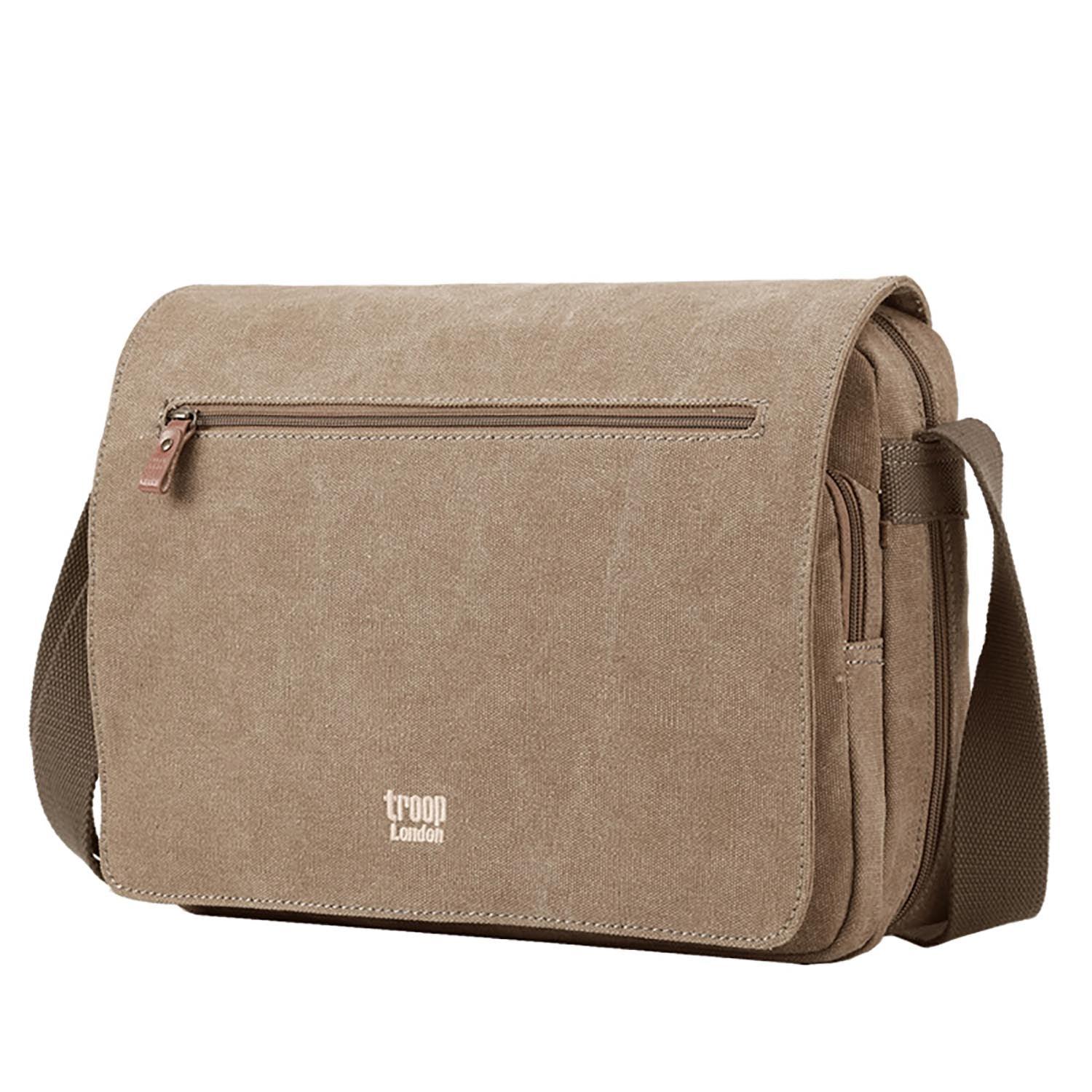 L1577 Troop London Classic Messenger Bag for Men & Women - Medium Size Genuine Leather Crossbody Bag - Perfect for Work, Travel & Everyday Use