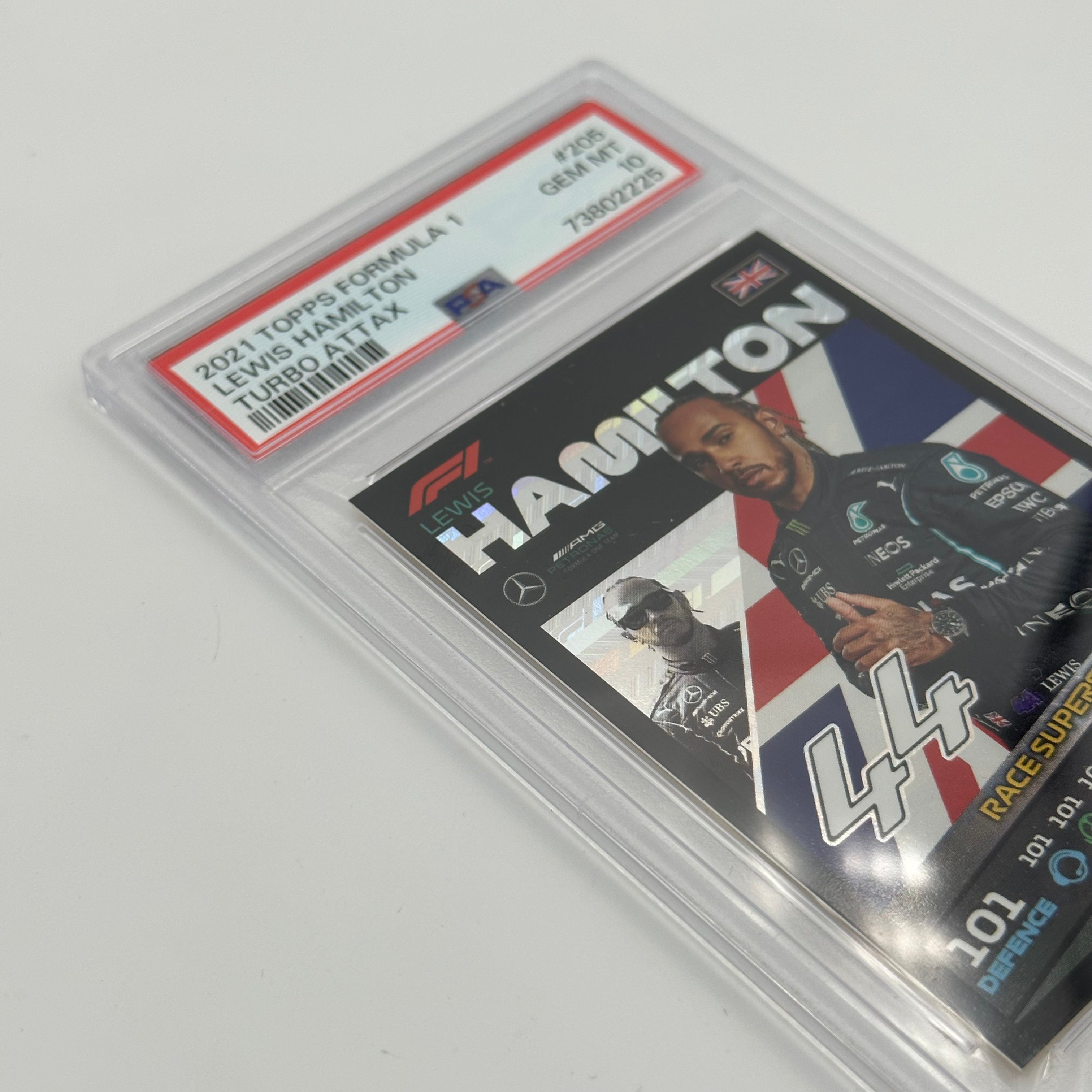 PSA 10 Graded Lewis Hamilton #205 F1 Racing Card - Perfect for Collectors, Investors & Motorsport Fans | Display, Trade or Gift