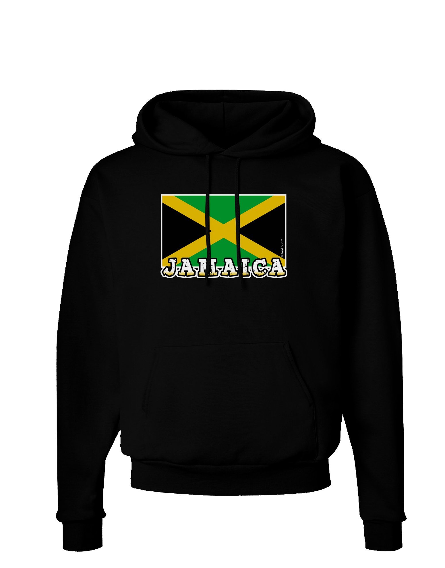 Jamaica Flag Hoodie - Dark Pullover Sweatshirt with Hood & Pockets | Streetwear, Casual Wear, Gifts for Jamaican Pride