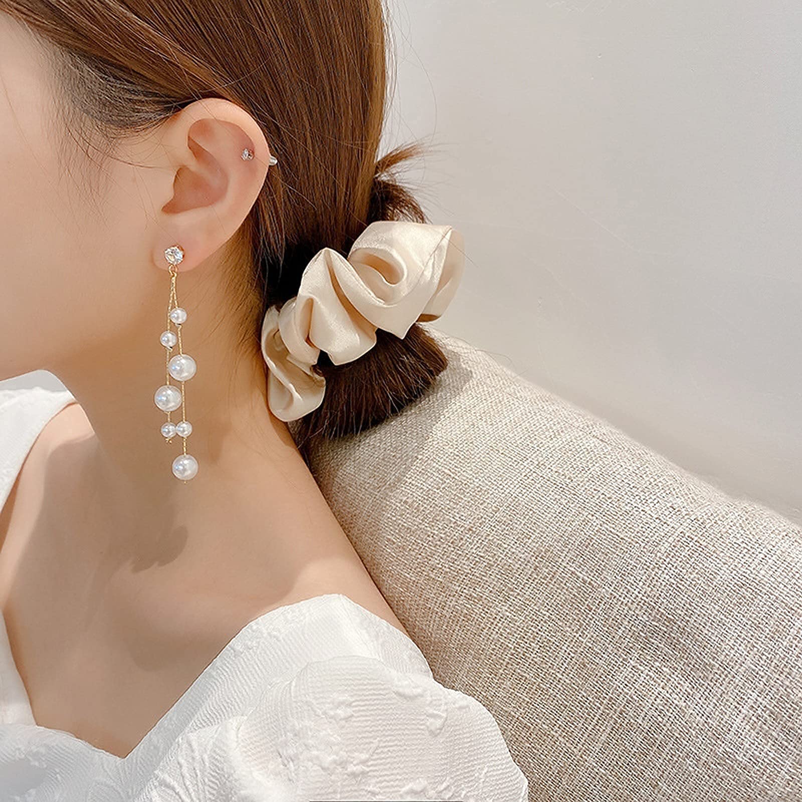 Elegant Long Tassel Pearl Drop Earrings for Women - Baroque Simulated Freshwater Pearl Dangle Earrings | Perfect for Bridal, Wedding, Party & Special Occasions