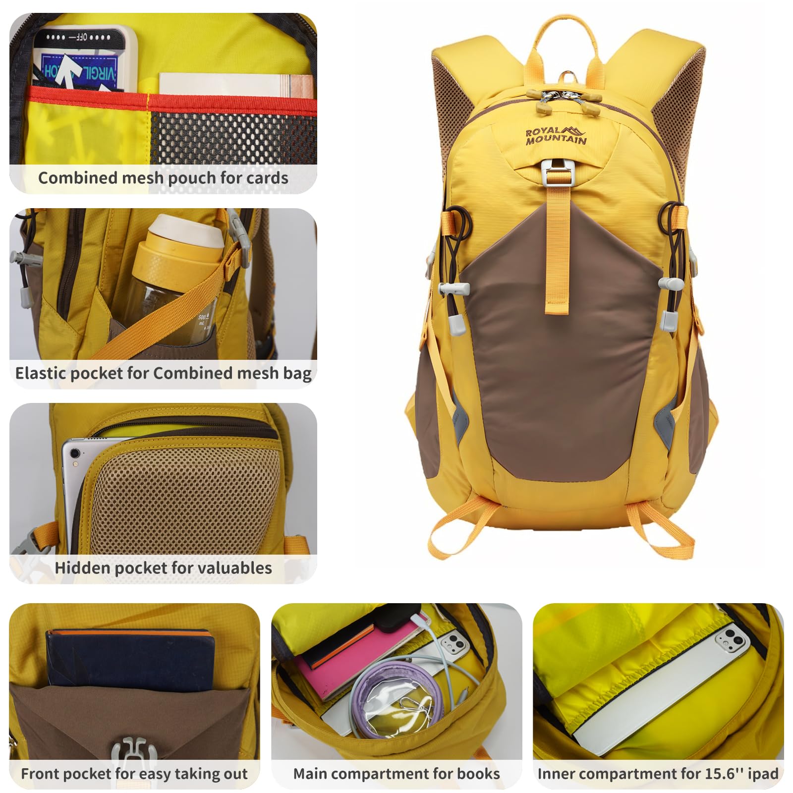 30L Lightweight Hiking Backpack for Women & Men - Foldable Travel Daypack with Rain Cover - Durable Camping Backpack for Hiking, Commuting, Short Trips & Outdoor Adventures