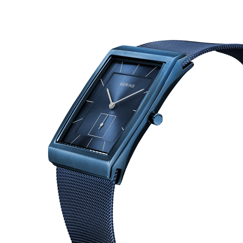 Bering Classic Men's Watch with Blue Dial & Milanese Strap - Model 16033 397 | Elegant Dress Watch for Business, Formal Occasions & Everyday Wear