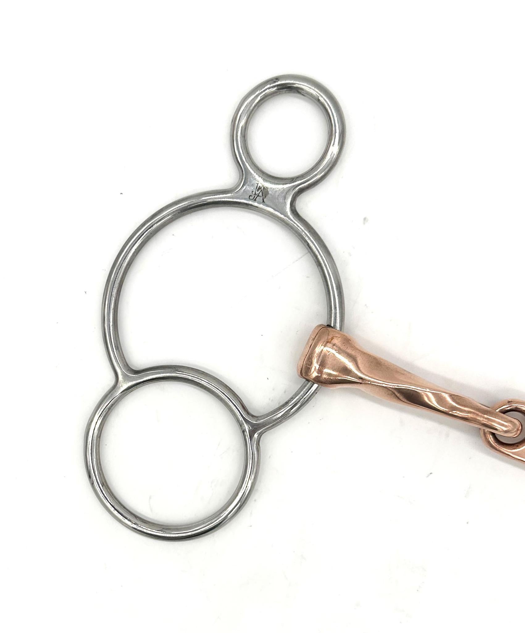 Jake Adams Copper Twisted Dr. Bristol 2 Ring Bit - Premium Horse Training Bit for Western Riding & Dressage - Perfect for Show Jumping & Trail Riding