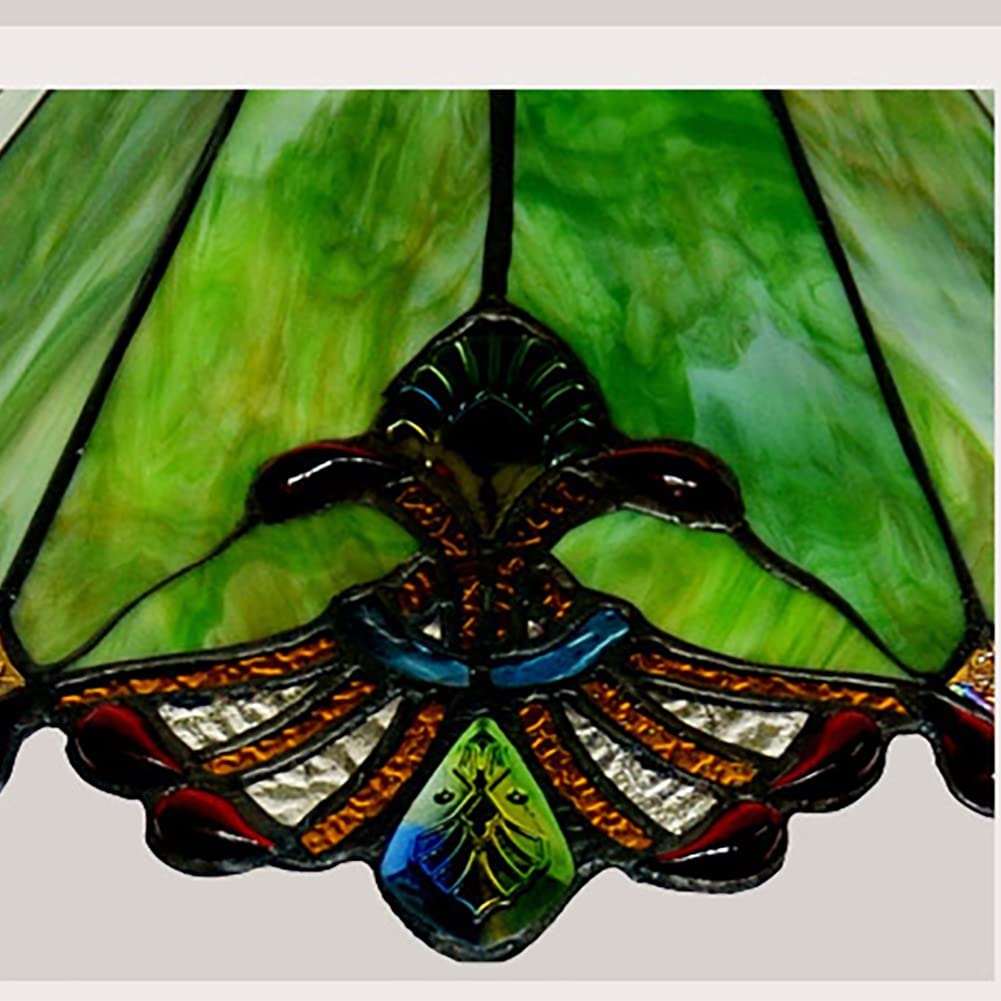 Tiffany Style Stained Glass Table Lamp - 13/17 Inch Umbrella Design for Living Room, Bedroom & Coffee Bar - Romantic Bedside Lighting, Reading Lamp & Handcrafted Art Gift for Home Decor