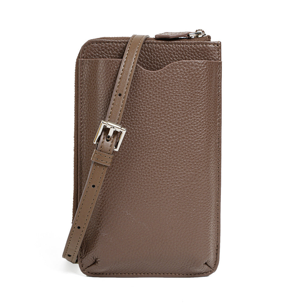 Genuine Leather Crossbody Phone Bag for Women & Men - Stylish Shoulder Purse for iPhone, Samsung, Travel & Everyday Use