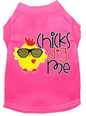 Chicks Dig Me Funny Dog T-Shirt - Soft Cotton Pet Apparel in Multiple Colors - Perfect for Dog Lovers & Pet Costume Parties