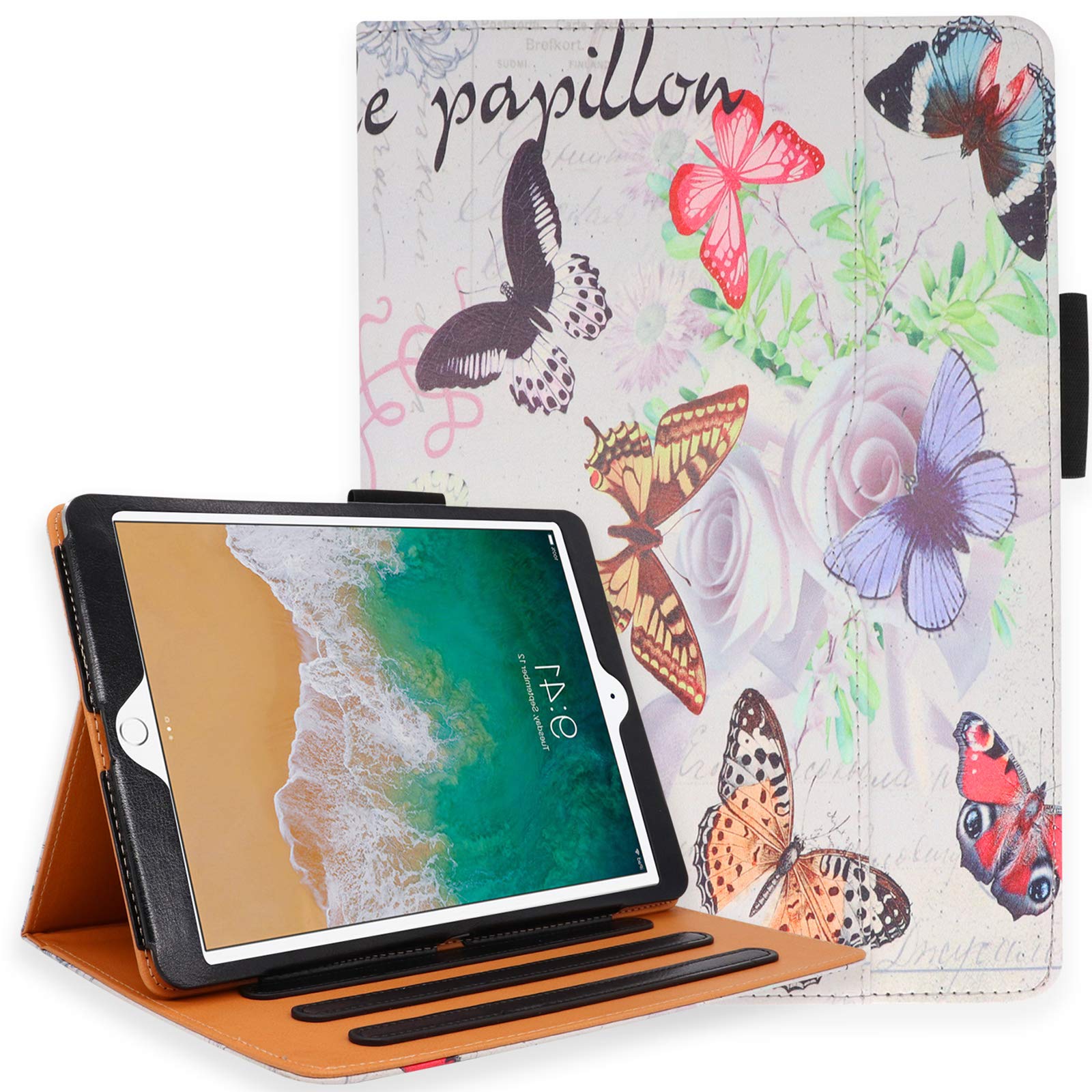 Premium iPad Air 5th/4th Gen Case (2022/2020) - Slim Protective Cover with Apple Pencil Holder, Multi-Angle Stand & Hand Strap | Auto Sleep/Wake for 10.9 Inch iPad Air | Perfect for Work, Study & Travel | Butterfly Design