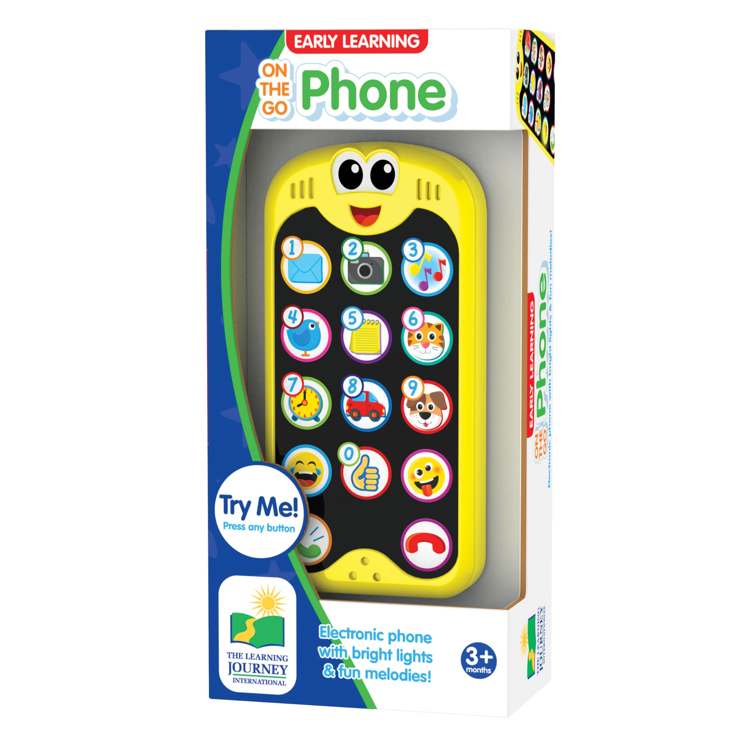 The Learning Journey Early Learning On The Go Phone - Interactive Baby Cell Phone Toy for Boys & Girls Ages 3+ Months - Toddler Educational Gift with Lights & Sounds - Perfect for Travel, Playtime & Early Development