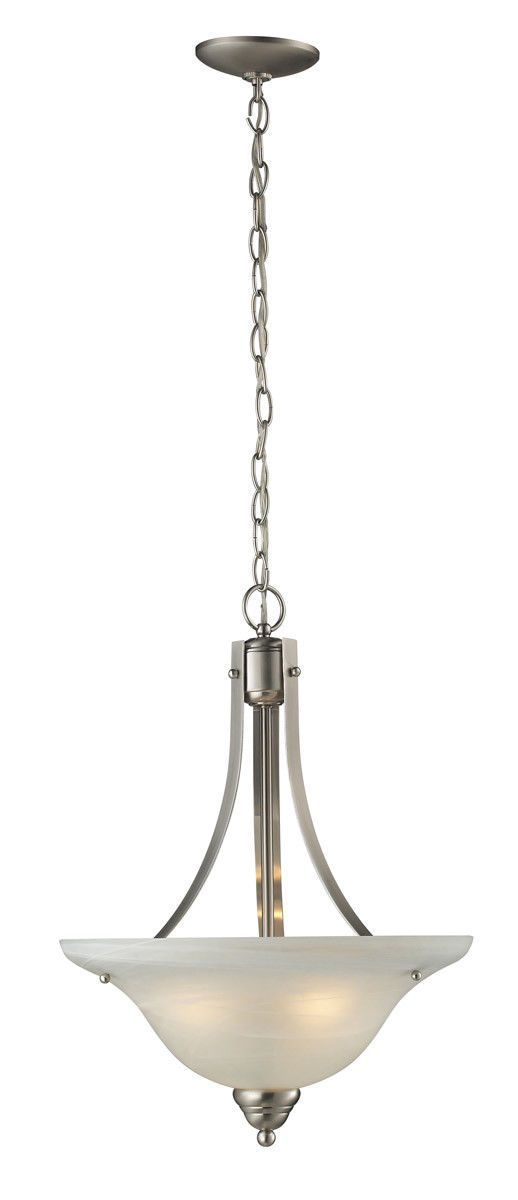 Z Lite Lighting 2110P Athena Collection 3-Light Brushed Nickel Pendant Chandelier - Perfect for Dining Room, Kitchen Island & Entryway Lighting