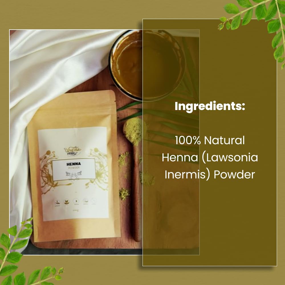 100% Natural Rajasthani Henna Powder for Hair & Body Art | Vriksha Veda Organic Mehandi | Chemical-Free Hair Dye & Tattoo Paste (100g) - Perfect for Bridal Mehndi, Hair Coloring & Temporary Tattoos