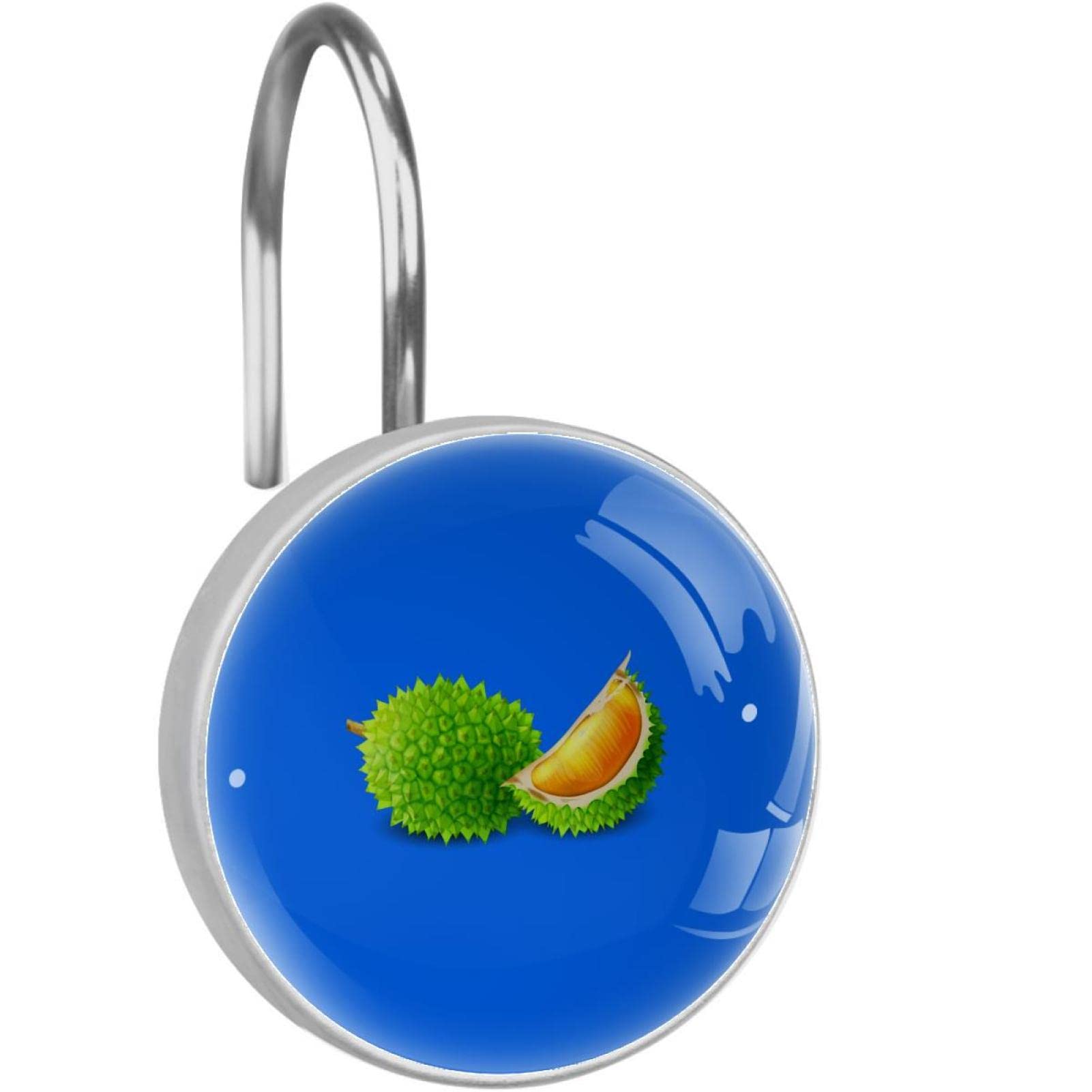 Premium Stainless Steel Shower Hooks for Heavy Curtains - Durian Blue - Rustproof Bathroom Accessories for Home & Hotel Use